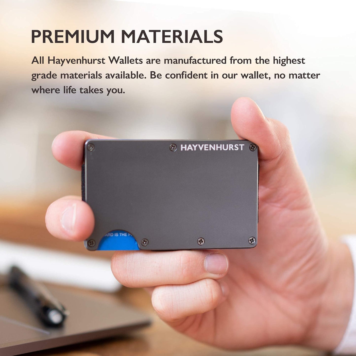 Hayvenhurst Wallet For Men - Reinvented Design Men's Wallet - Slim, Minimalistic & Seamless, Blocks RFID Scanners, Holds 12 Cards & Has a Money Clip (Carbon Fiber)