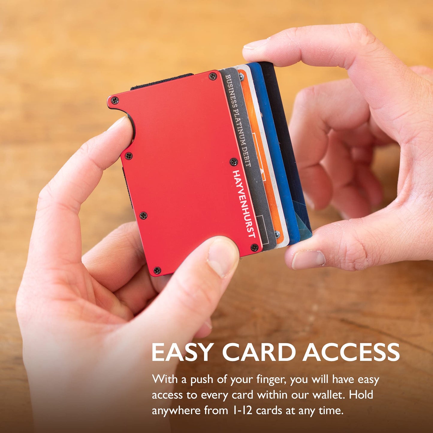 Hayvenhurst Wallet For Men - Reinvented Design Men's Wallet - Slim, Minimalistic & Seamless, Blocks RFID Scanners, Holds 12 Cards & Has a Money Clip (Carbon Fiber)