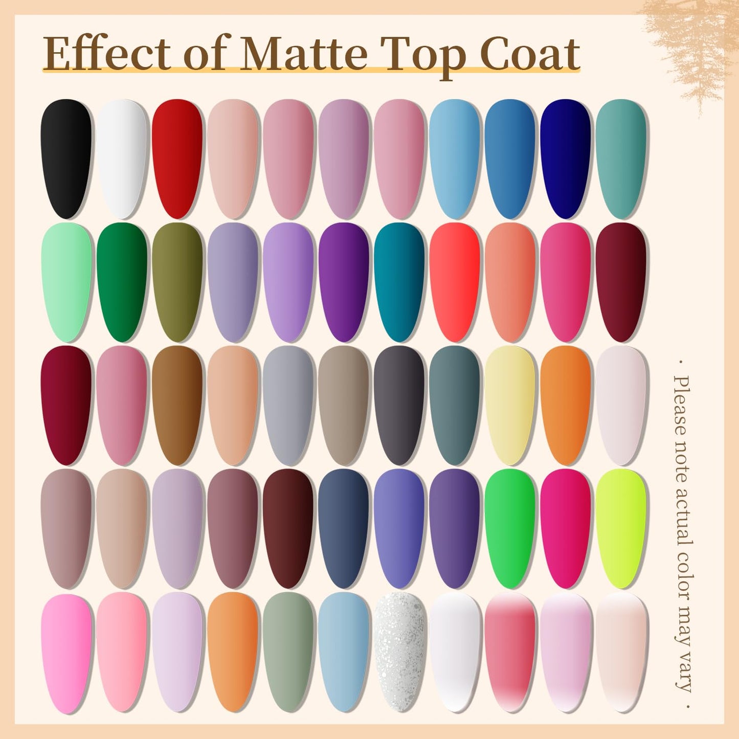 JODSONE 23 PCS Gel Nail Polish Kit with U V Light Popular Color with Durable Base Coat Matte Glossy Top Coat