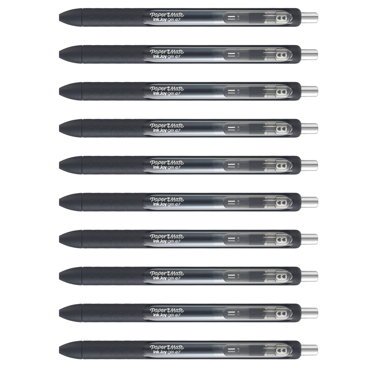 Paper Mate InkJoy Black Gel Pens, Medium Point (0.7 mm), Comfort Grip, 10 Count, Fast Dry Ink, Ideal for Smooth Writing