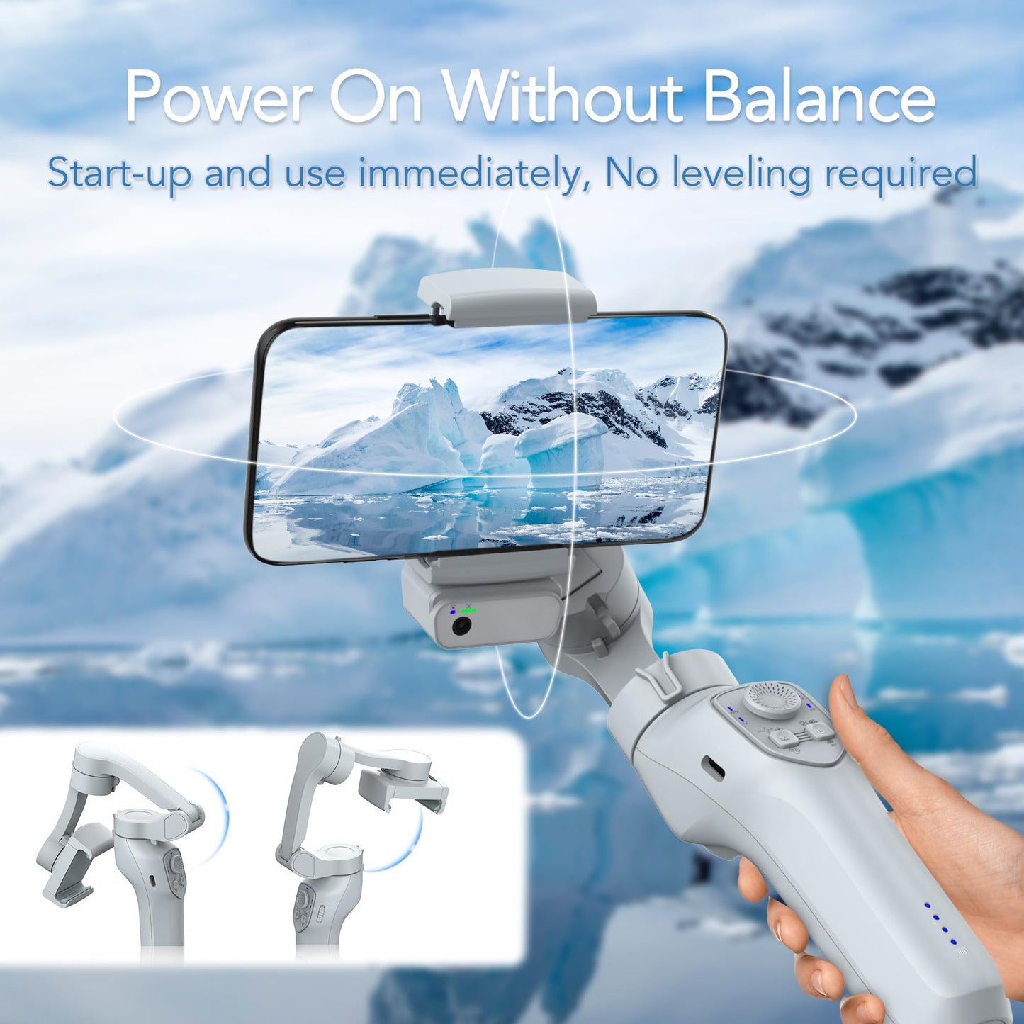 3-Axis Phone Gimbal with Magnetic AI Active Tracker,Gimbal Stabilizer for Smartphone with Fill Light,Phone Stabilizer for Video Recording,Gimbal for Android&iPhone,TikTok YouTube Vlogging Kit