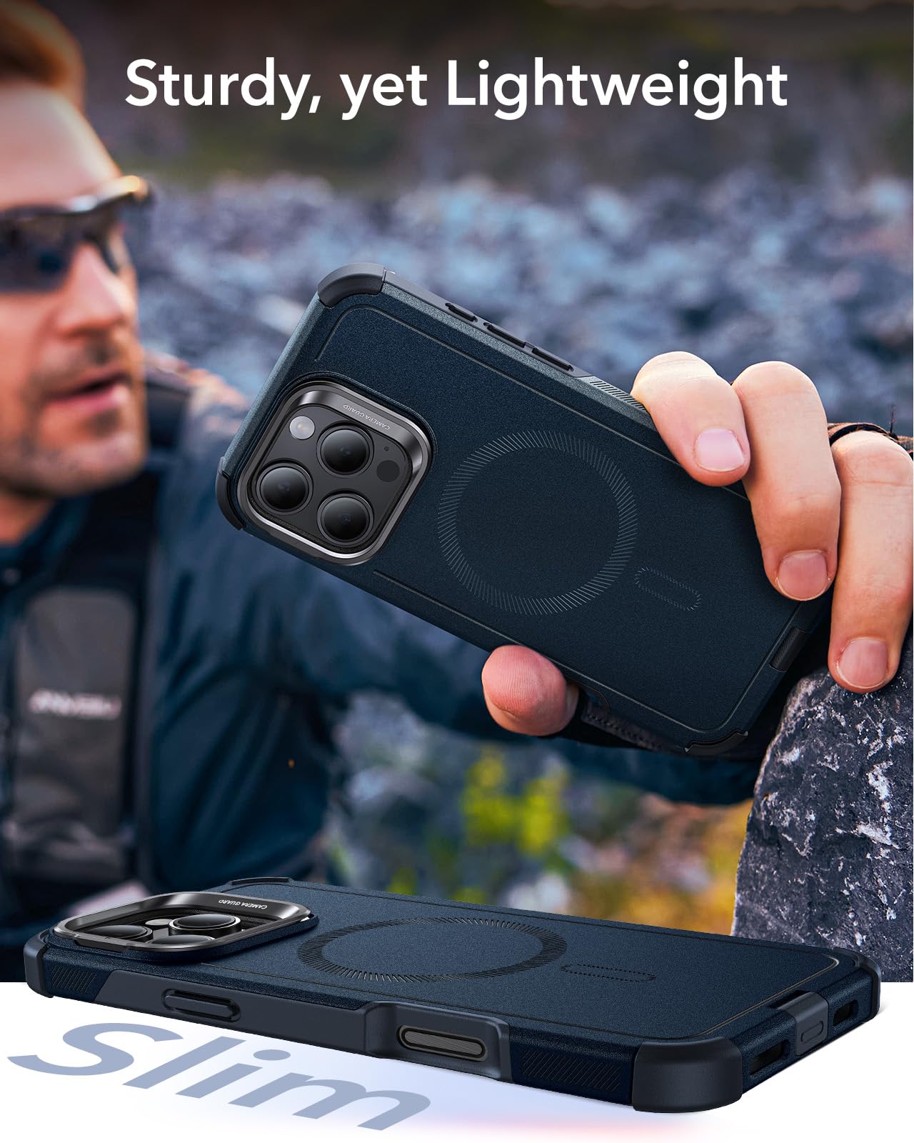 ESR Air Armor Case, Compatible with iPhone 13 Pro Max Case, Military-Grade Drop Protection, Shock-Absorbing Corners, Yellowing-Resistant Hard Back, Scratch Resistant, Clear