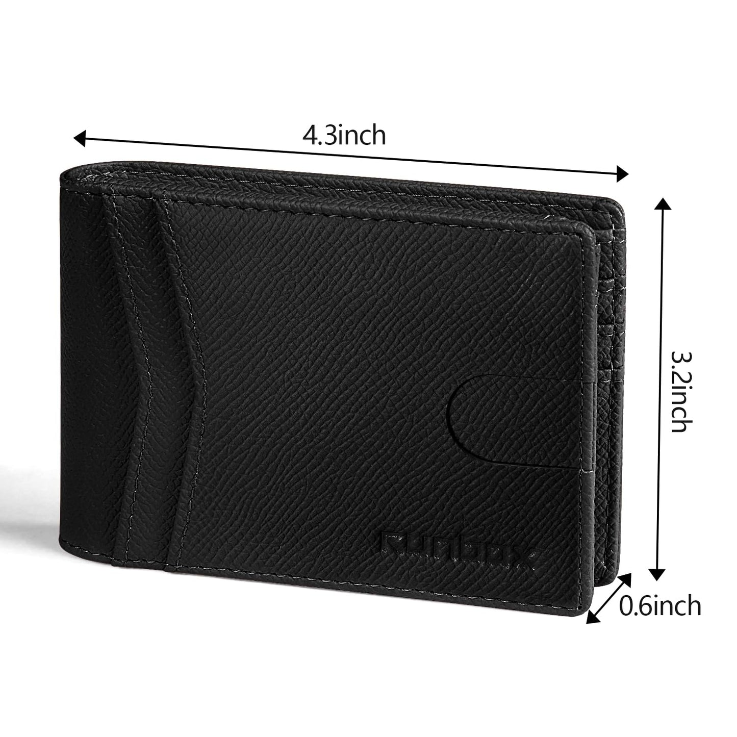 RUNBOX Wallet for Men Slim Rfid Leather 2 ID Window With Gift Box
