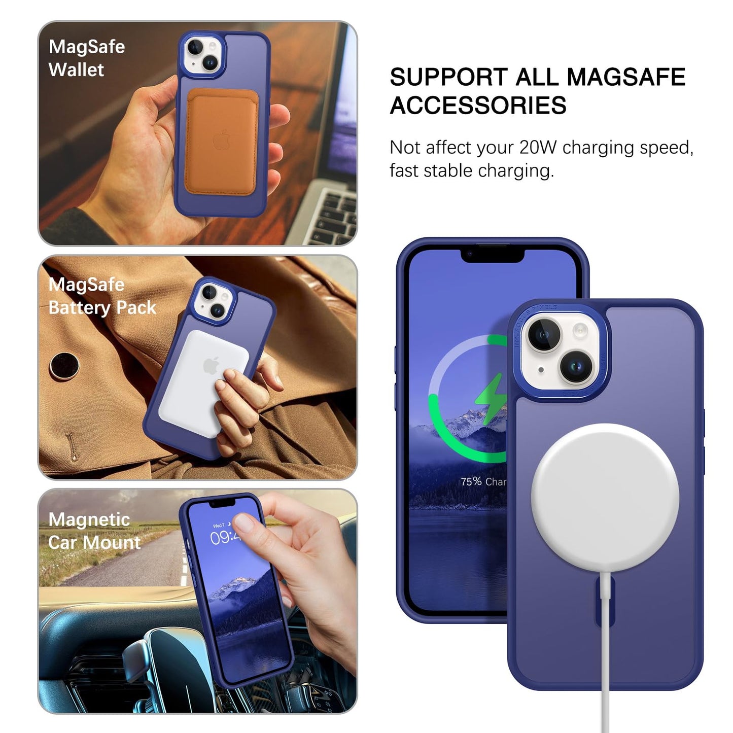 BENTOBEN Magnetic for iPhone 13 Case & iPhone 14 Case [Compatible with Magsafe] Translucent Matte Phone Case iPhone 13/14 Slim Fit Shockproof Women Men Protective Cover for iPhone 13/14 6.1", Hot Pink