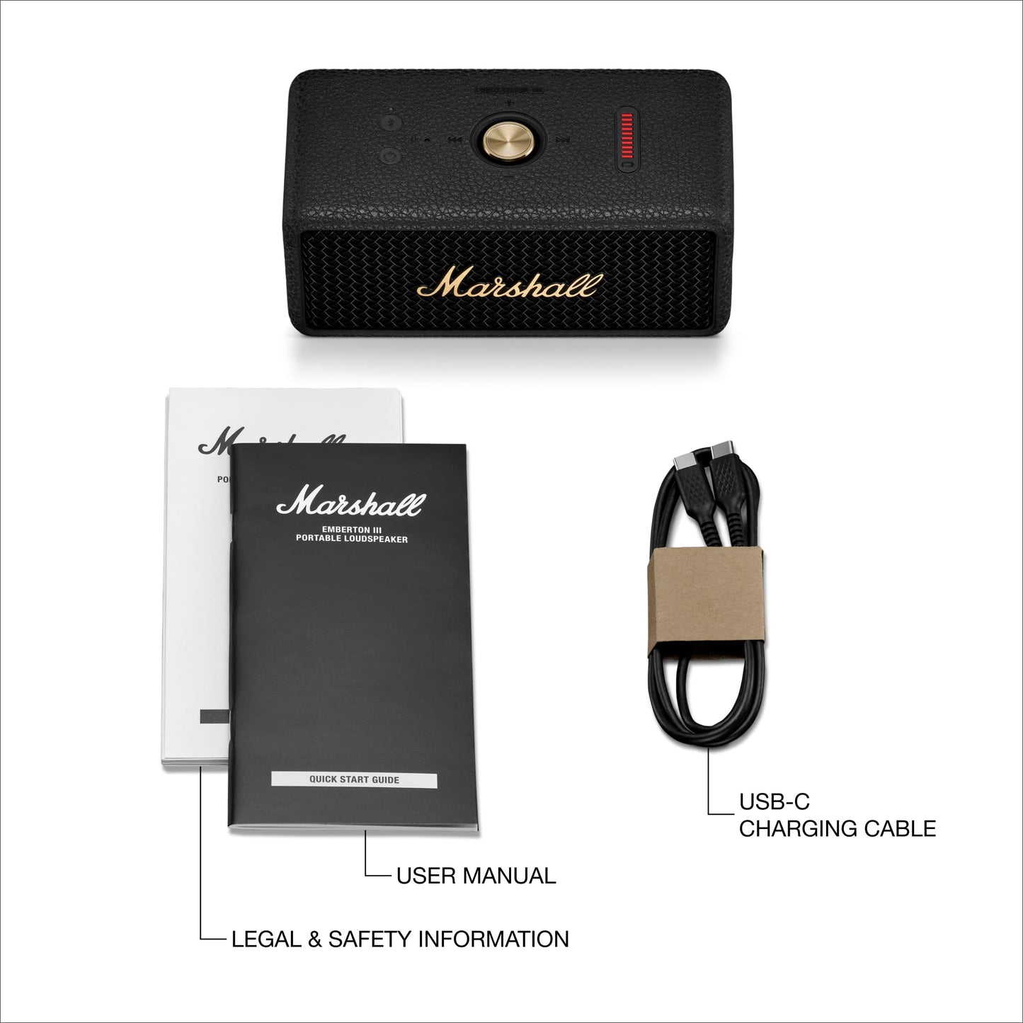 Marshall Emberton II Portable Bluetooth Speaker, Black & Brass