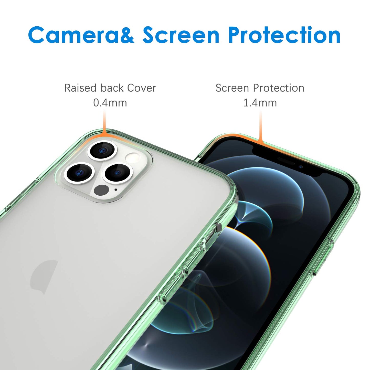 JETech Case for iPhone 12/12 Pro 6.1-Inch, Non-Yellowing Shockproof Phone Bumper Cover, Anti-Scratch Clear Back (HD Clear)