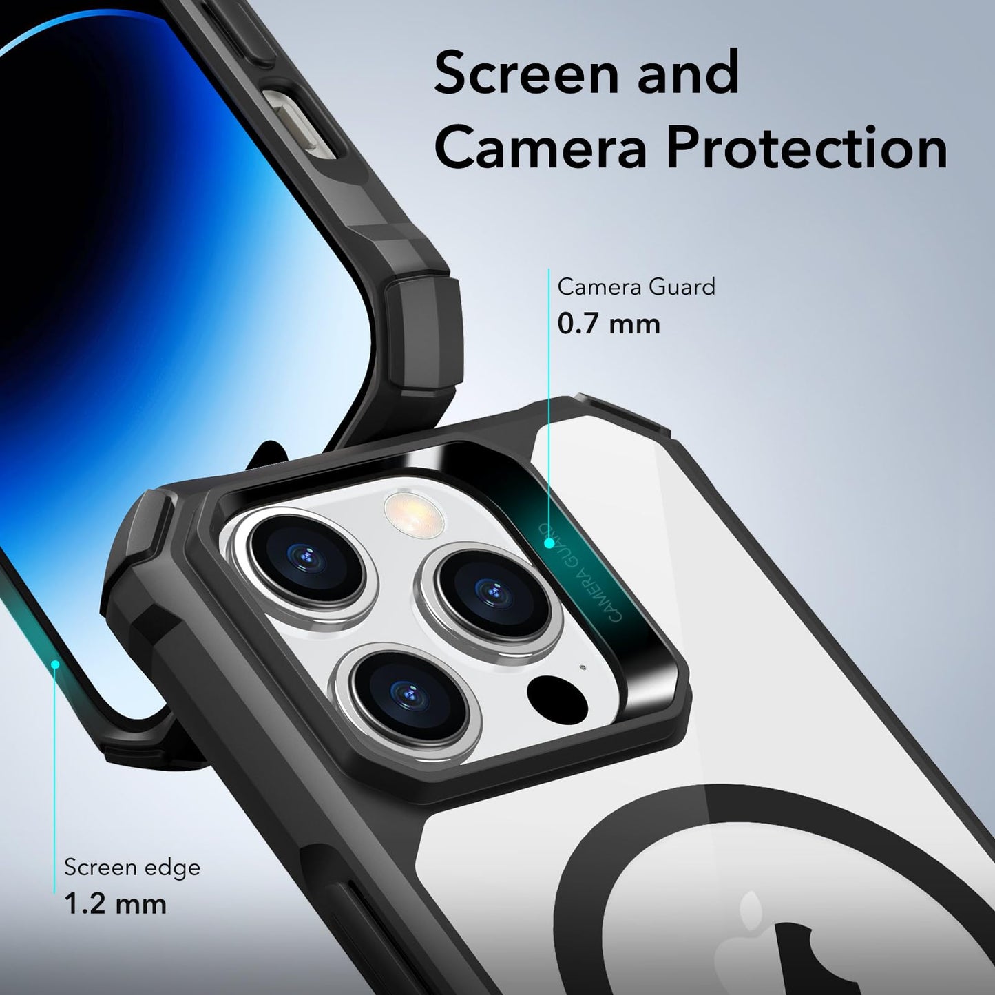 ESR Air Armor Case, Compatible with iPhone 13 Pro Max Case, Military-Grade Drop Protection, Shock-Absorbing Corners, Yellowing-Resistant Hard Back, Scratch Resistant, Clear