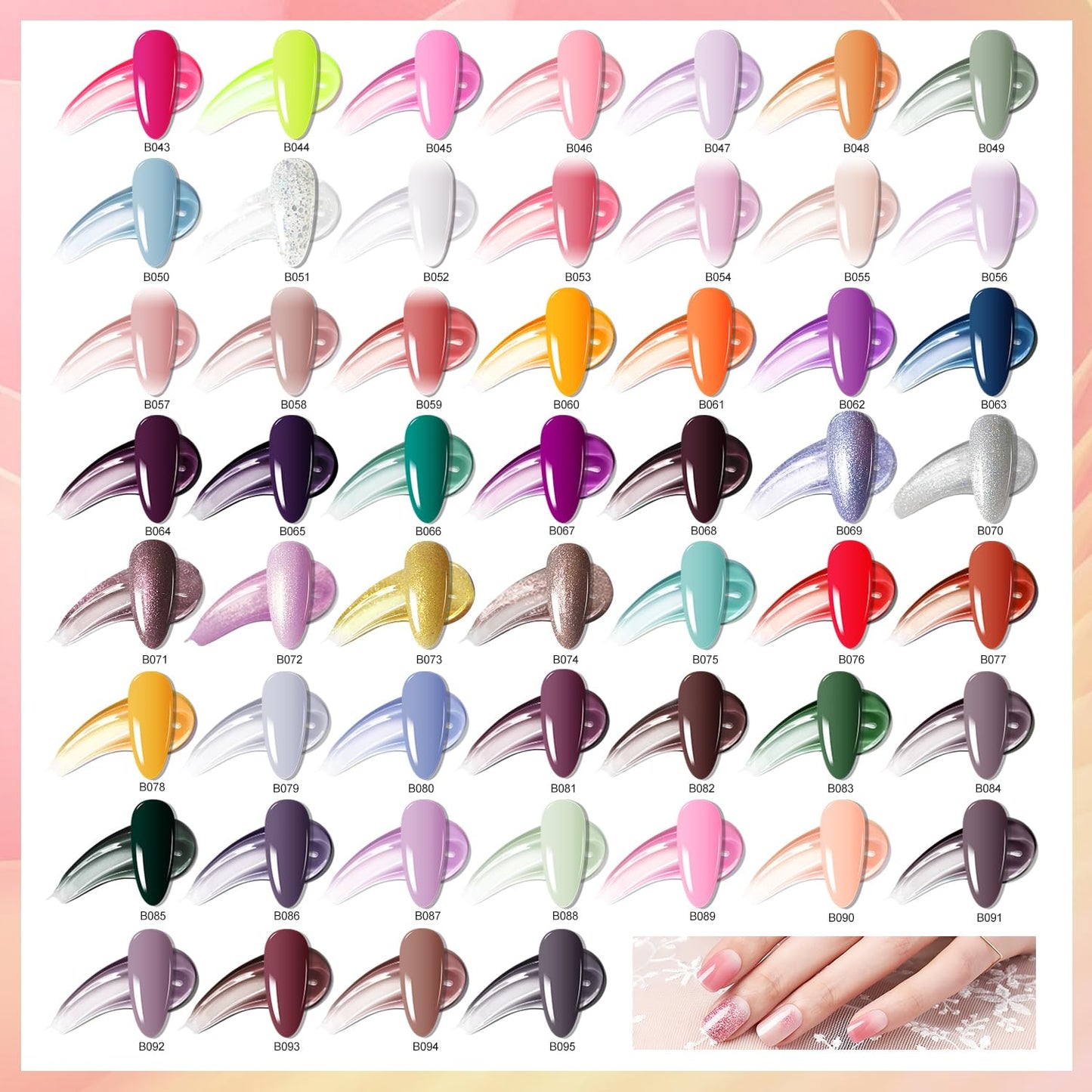 JODSONE 23 PCS Gel Nail Polish Kit with U V Light Popular Color with Durable Base Coat Matte Glossy Top Coat