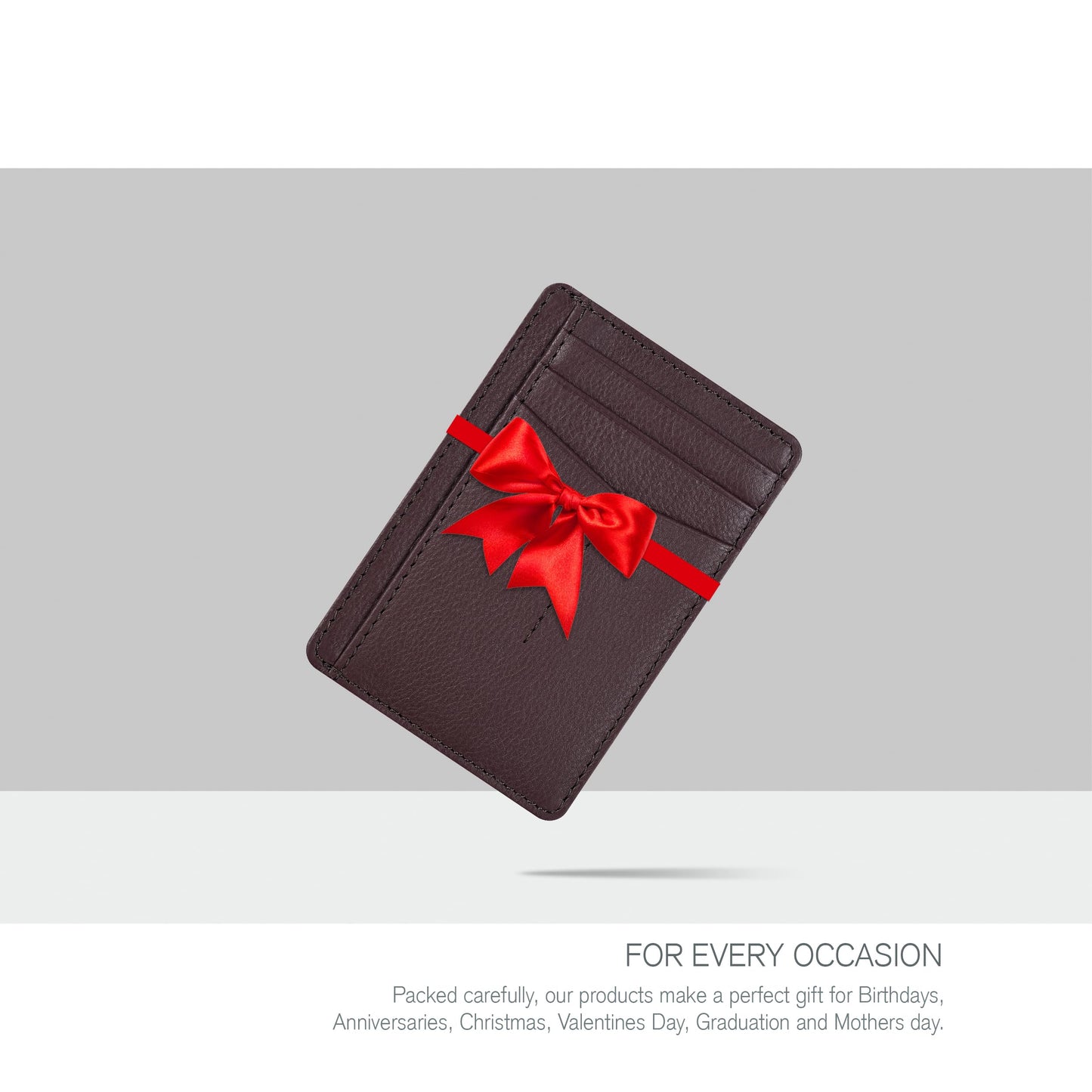 Leather Minimalist Wallet for Men & Women RFID Front Pocket Leather Card Holder Wallets
