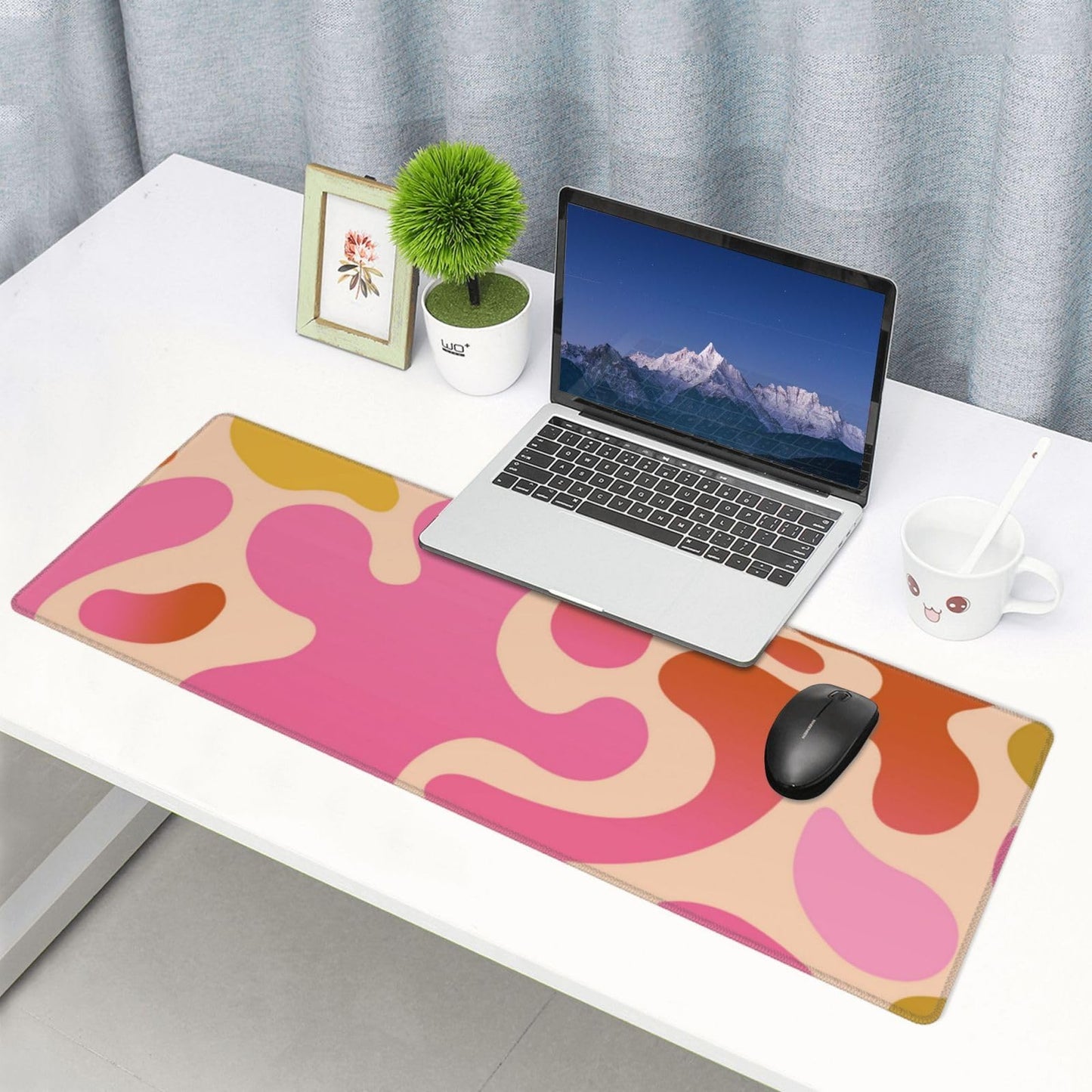 Japanese Mouse Pad, Large Japanese Desk Mat, XL Anime Gaming Keyboard Mat, Non-Slip Rubber Base, Big Extended Desk Protector for Home Office, 31.5”x11.8”