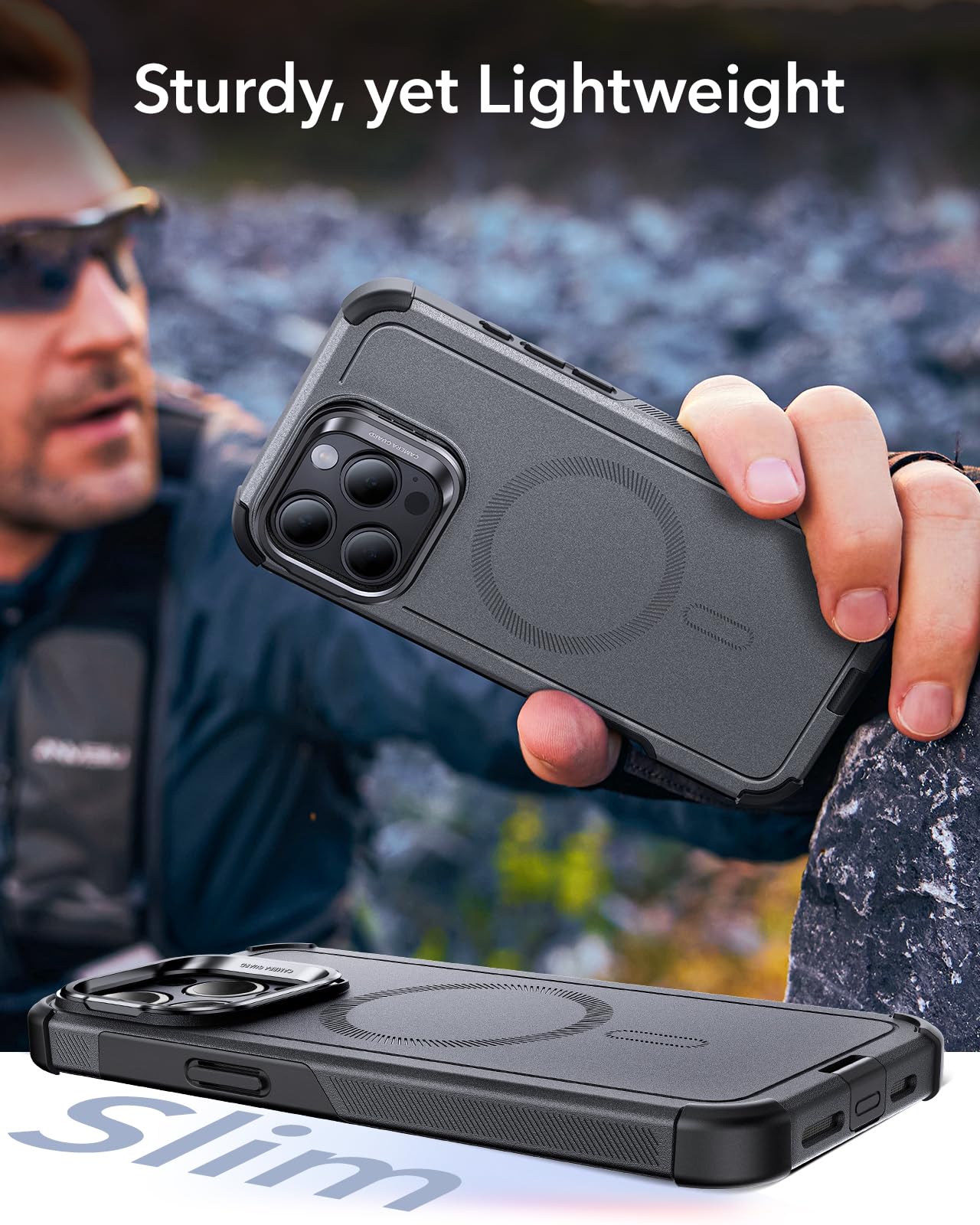 ESR Air Armor Case, Compatible with iPhone 13 Pro Max Case, Military-Grade Drop Protection, Shock-Absorbing Corners, Yellowing-Resistant Hard Back, Scratch Resistant, Clear