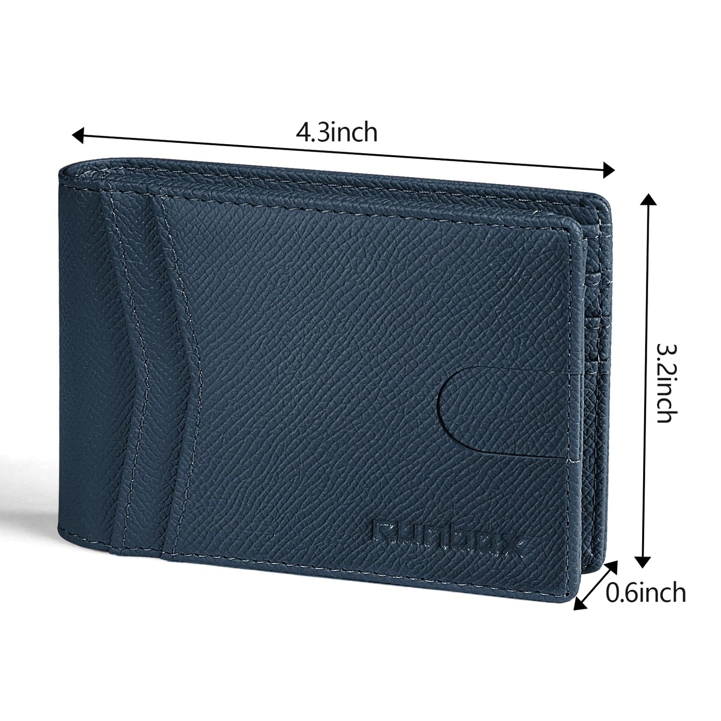 RUNBOX Wallet for Men Slim Rfid Leather 2 ID Window With Gift Box