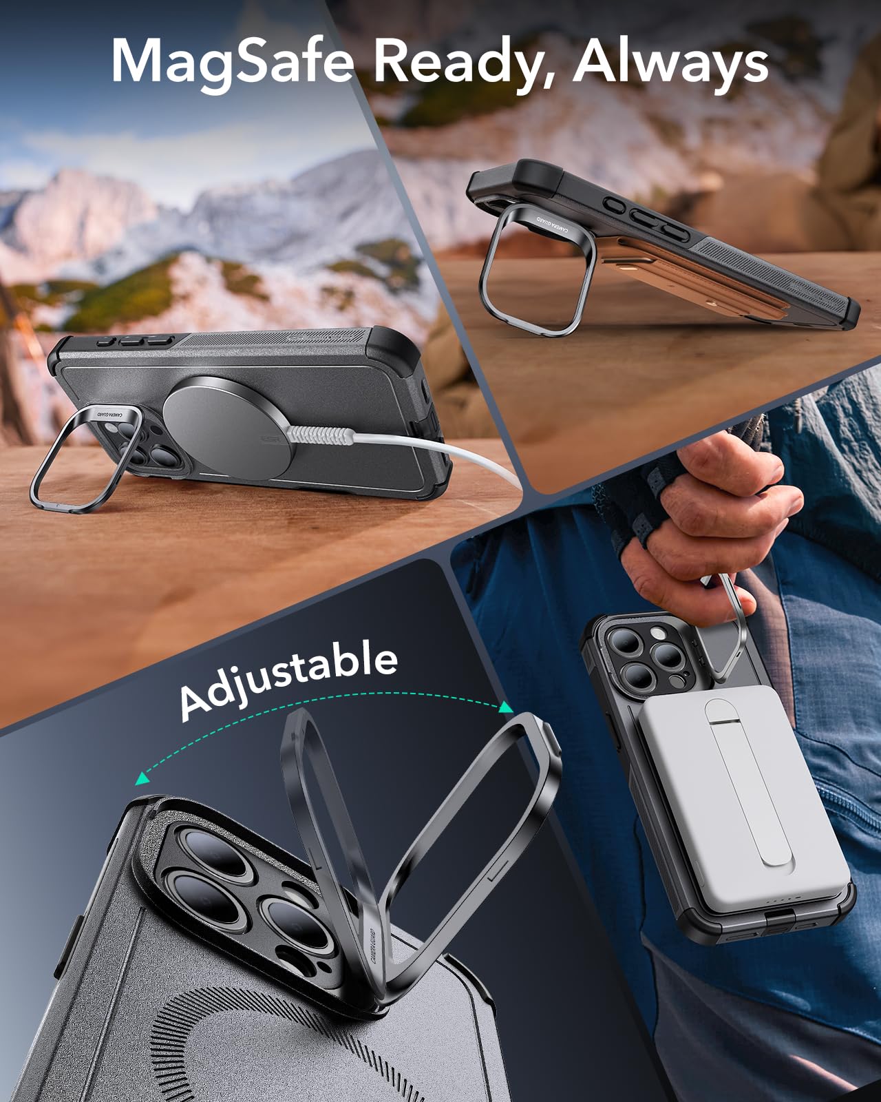 ESR Air Armor Case, Compatible with iPhone 13 Pro Max Case, Military-Grade Drop Protection, Shock-Absorbing Corners, Yellowing-Resistant Hard Back, Scratch Resistant, Clear