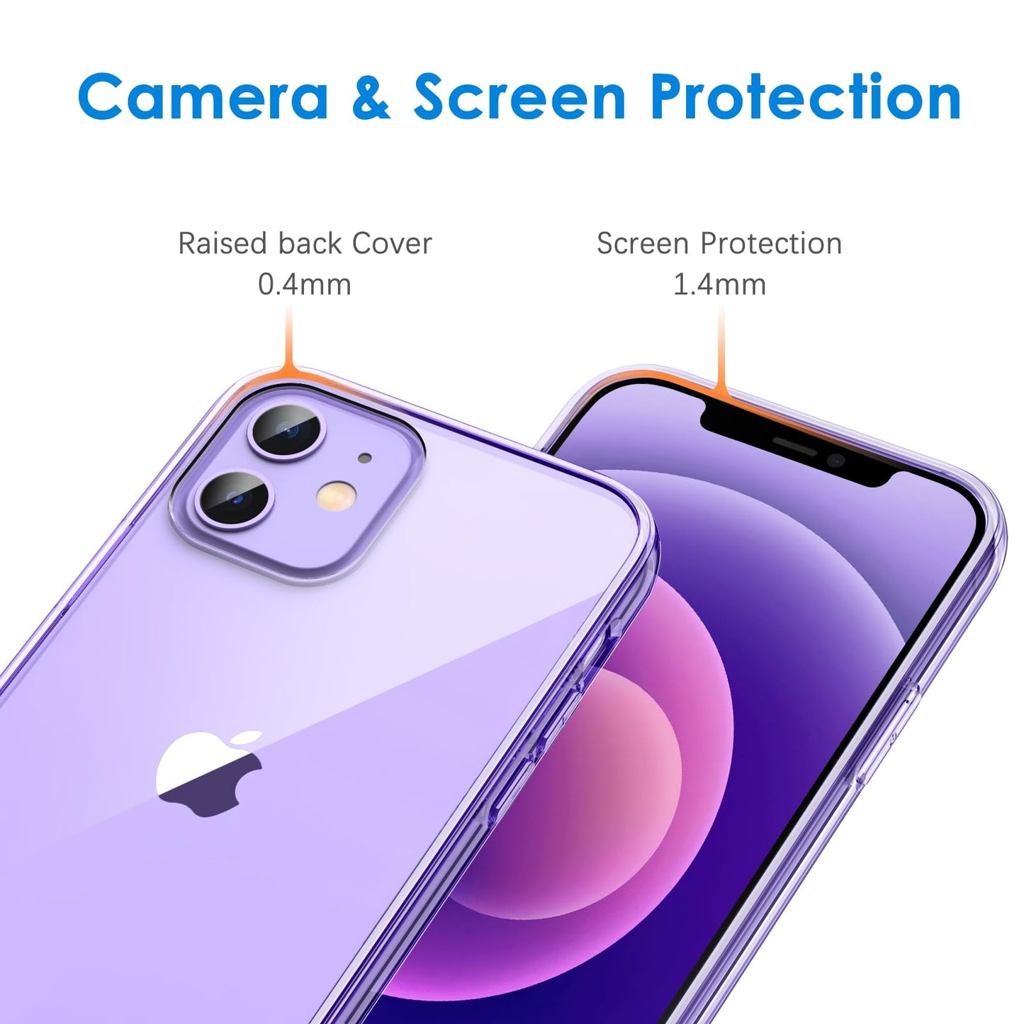 JETech Case for iPhone 12/12 Pro 6.1-Inch, Non-Yellowing Shockproof Phone Bumper Cover, Anti-Scratch Clear Back (HD Clear)