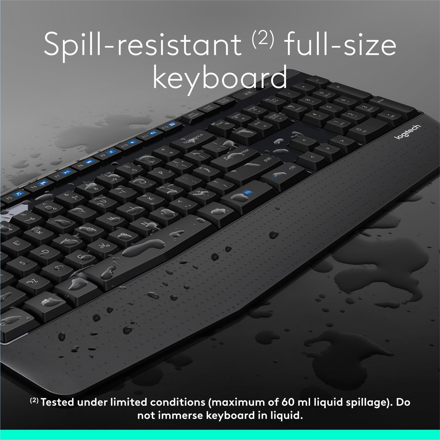 Logitech MK345 Wireless Combo Full-Sized Keyboard with Palm Rest and Comfortable Right-Handed Mouse, 2.4 GHz Wireless USB Receiver, Compatible with PC, Laptop,Black