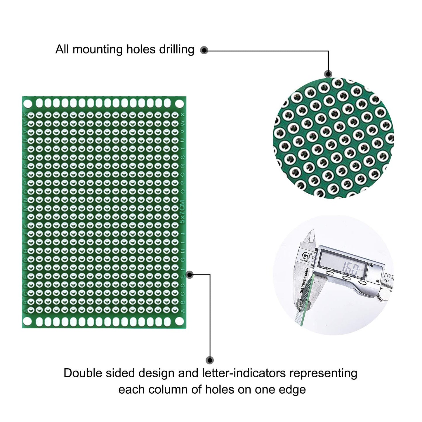 104pcs Double Sided PCB Board Kit, Prototype Boards for DIY Soldering and Electronic Project Circuit Boards Compatible with Arduino Kits, 30PCS 40 Pin 2.54mm Male and Female Header Connector