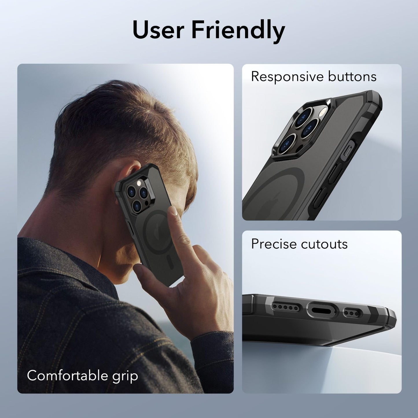 ESR Air Armor Case, Compatible with iPhone 13 Pro Max Case, Military-Grade Drop Protection, Shock-Absorbing Corners, Yellowing-Resistant Hard Back, Scratch Resistant, Clear