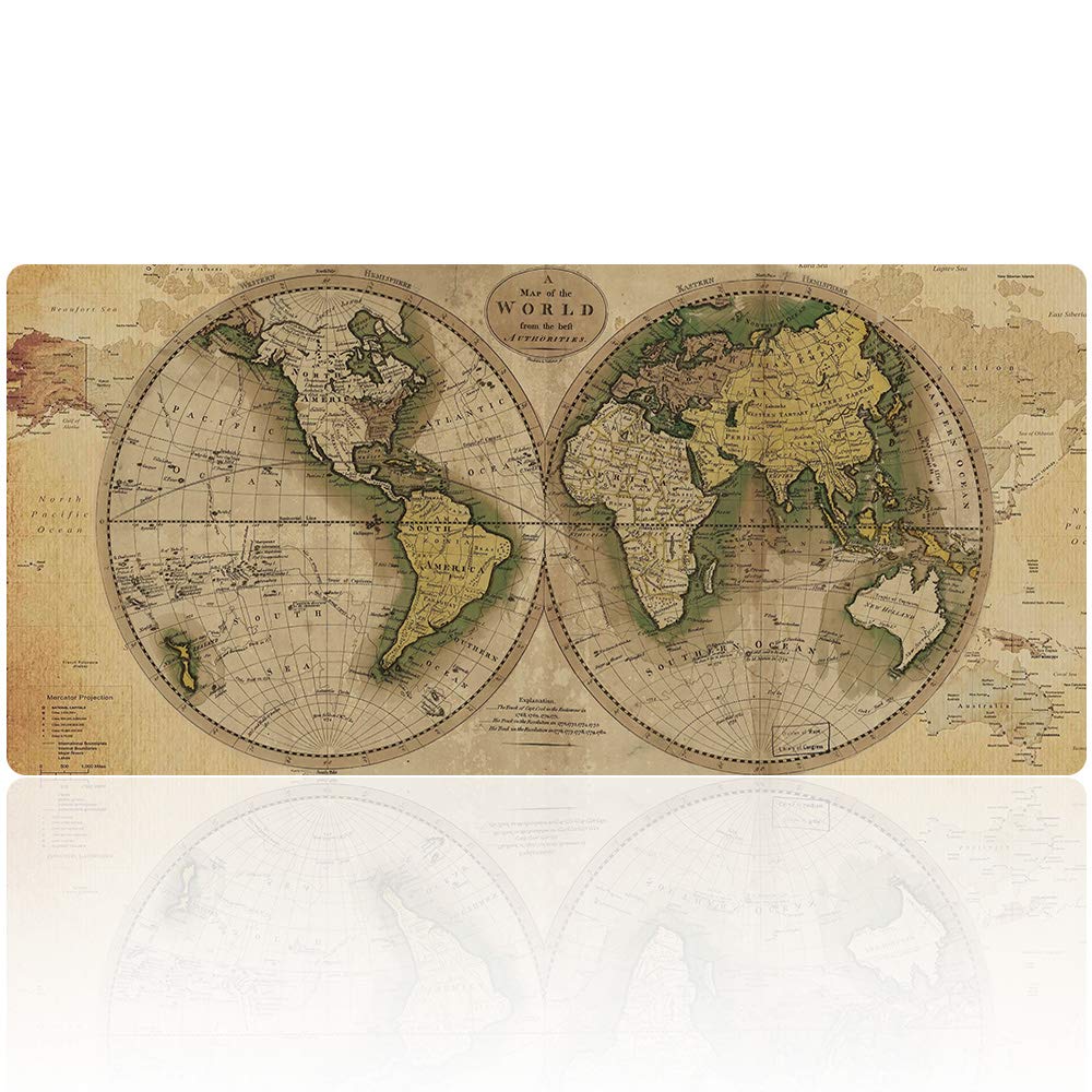 XXL Professional Large Mouse Pad & Computer Game Mouse Mat (35.4x15.7x0.1IN, Map) (90 * 40 Map)