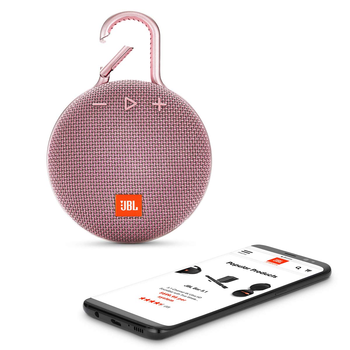 JBL Clip 3, Black - Waterproof, Durable & Portable Bluetooth Speaker - Up to 10 Hours of Play - Includes Noise-Cancelling Speakerphone & Wireless Streaming