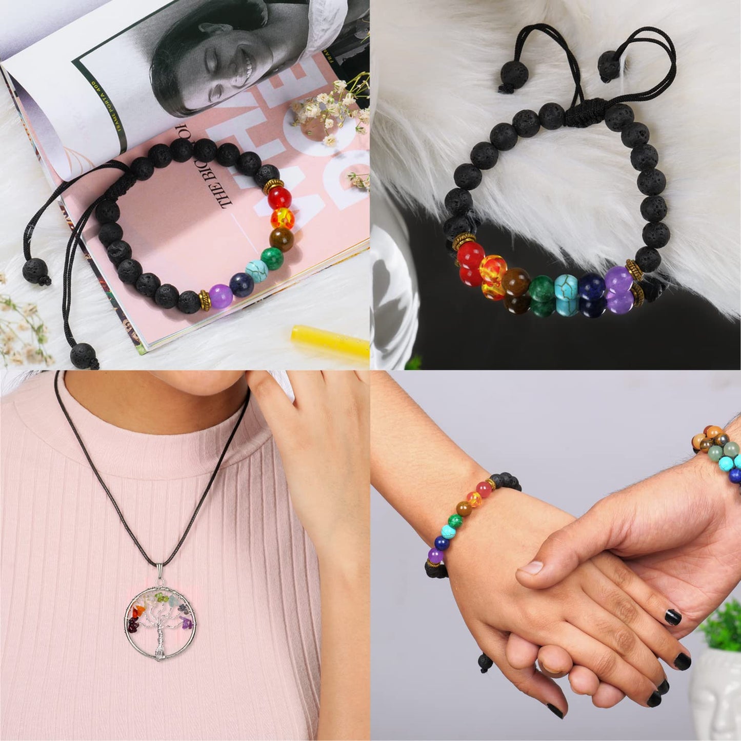 Seven Chakra Tree - Crystal Tree for Postive Energy - 7 Chakra Tree Of Life - Chakra Tree - Feng Shui Energy Crystals - Gemstone Tree - Fengshui Decor - Crystal Gifts - Housewarming Gift for Women