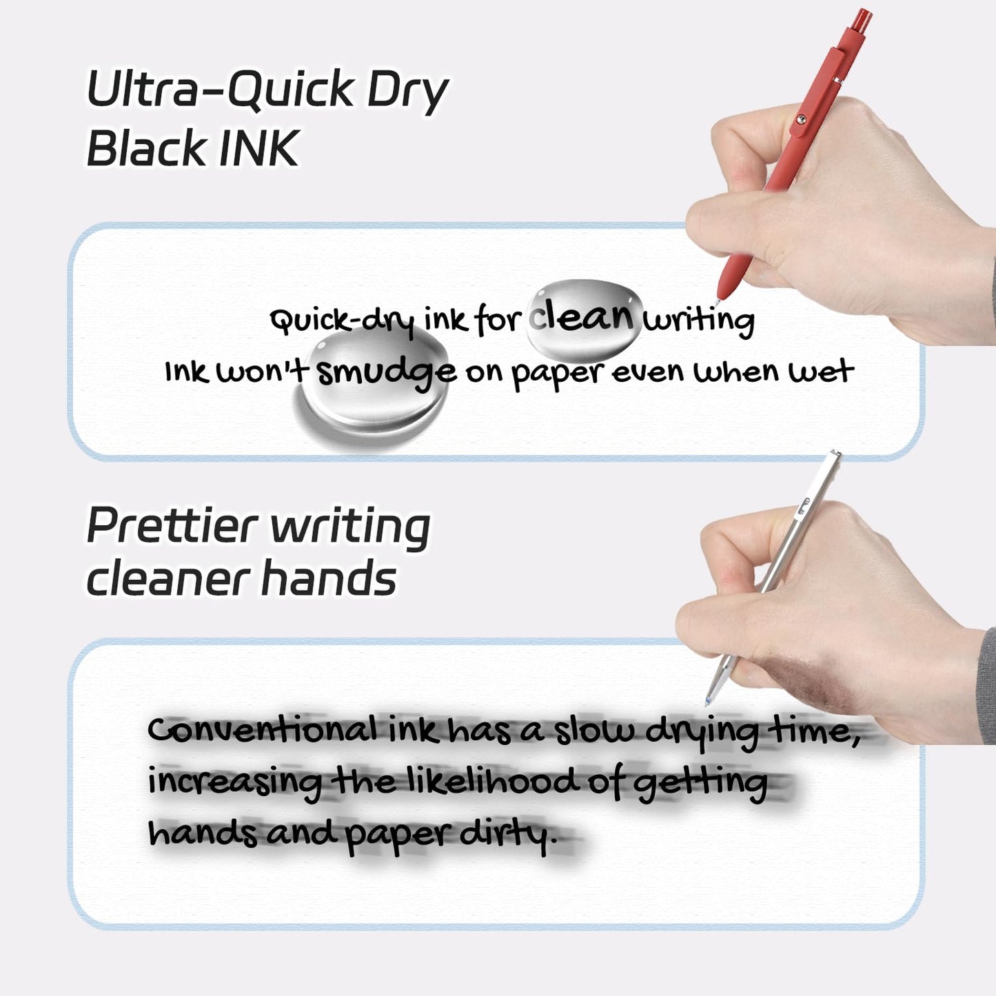 Gel Pens,6 Pcs 0.5mm Fine Point Black Ink Pens With Smooth Writing,Quick Dry Pens For Journaling,Nurse Aesthetic Pens,Office School Supplies for Men Women Student(Black Gray White)