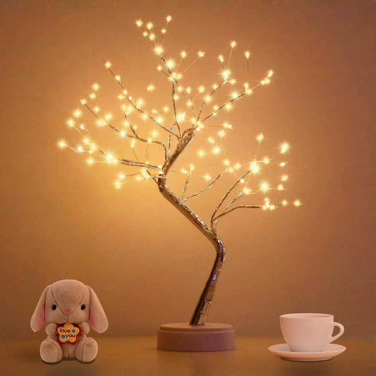 OTAVILEM LED Tabletop Bonsai Tree Light, Aesthetic Tree Lamps for Living Room, Cute Night Light, Battery/USB Operated, DIY Artificial Tree Lamp for Bedroom, Desktop,Christmas, Room Decor
