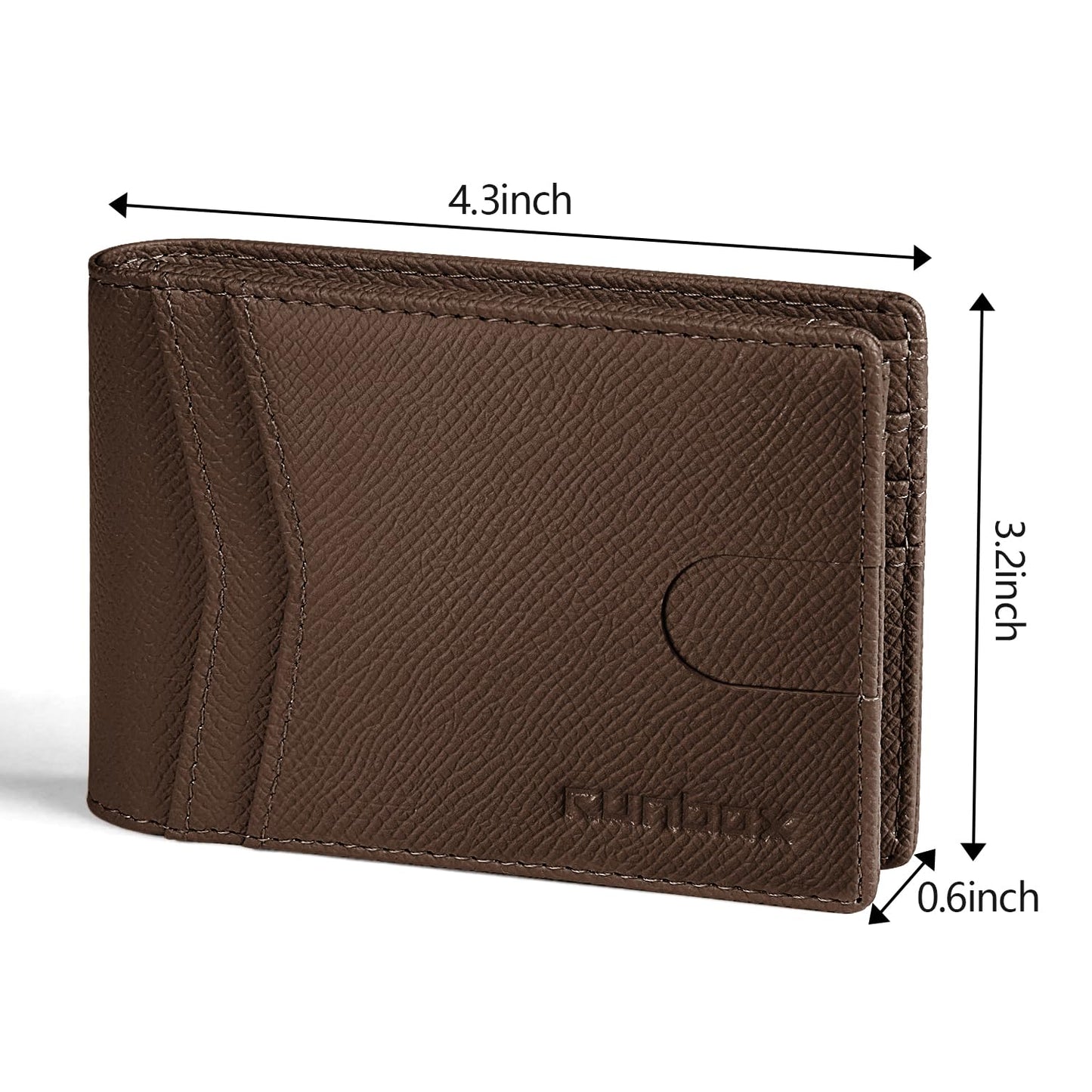 RUNBOX Wallet for Men Slim Rfid Leather 2 ID Window With Gift Box