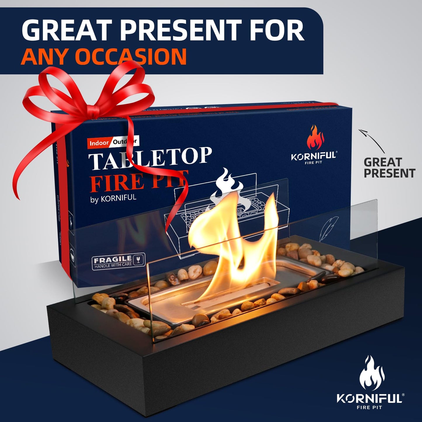 2024 New Tabletop Fire Pit,Woodgrain Portable Table Top Firepit Outdoor Indoor Table top Fireplace Smores Maker for Family Dinner Party Patio Balcony Backyard Housewarming Table Decor