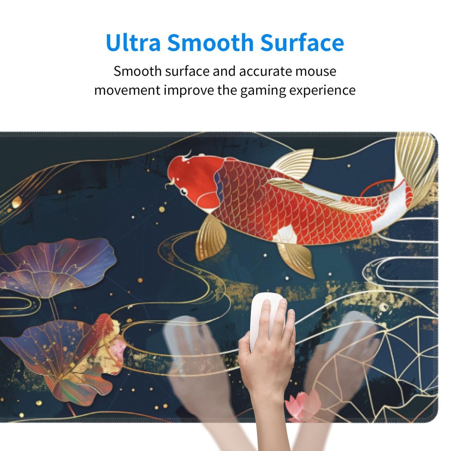 Japanese Mouse Pad, Large Japanese Desk Mat, XL Anime Gaming Keyboard Mat, Non-Slip Rubber Base, Big Extended Desk Protector for Home Office, 31.5”x11.8”