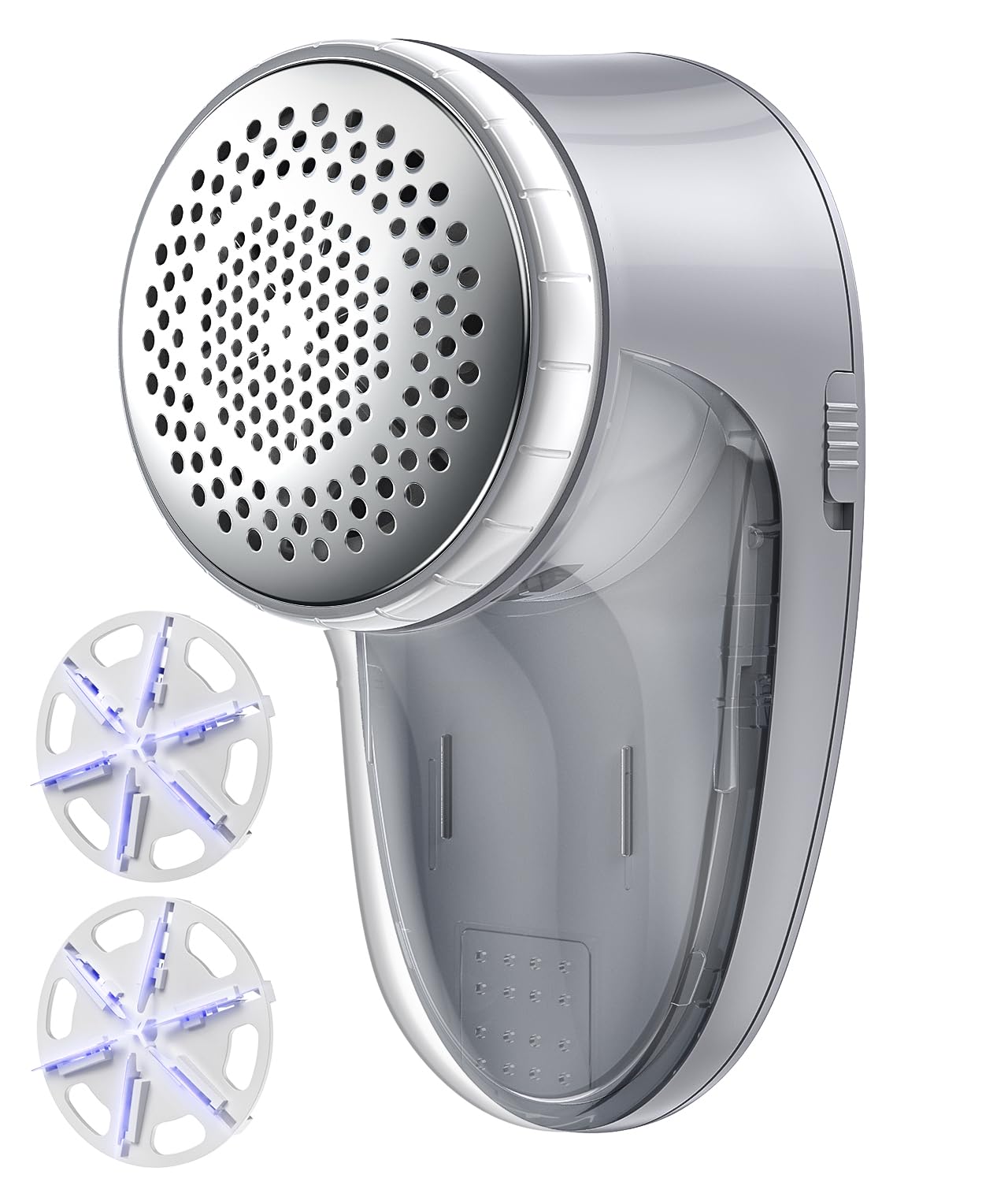 Fabric Shaver Lint Remover, Sweater Shaver with Replaceable Stainless Steel 6-Leaf Blades, Fabric Defuzzer for Clothes Fuzz, Lint Balls - Battery Operated
