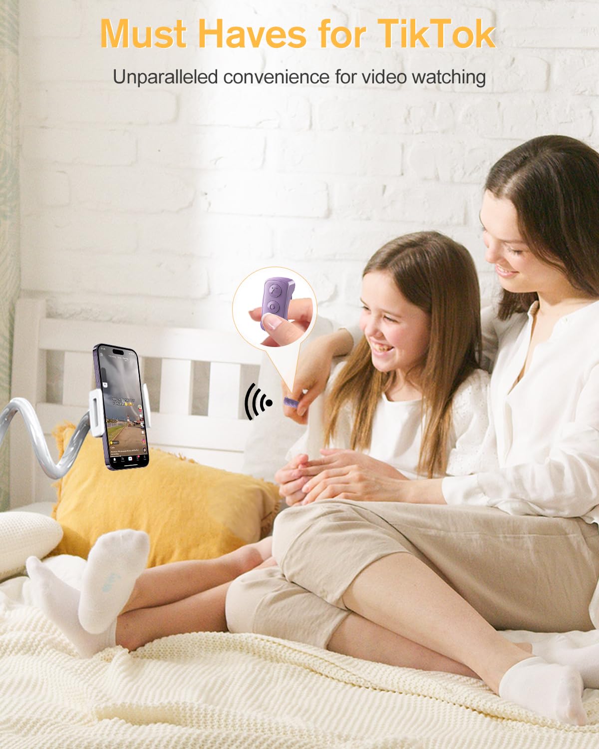 Remote Control for TikTok, Page Turner for Kindle App, Bluetooth Camera Video Recording Remote, Scrolling Ring for TIK Tok, iPhone, iPad, iOS, Android - Pink