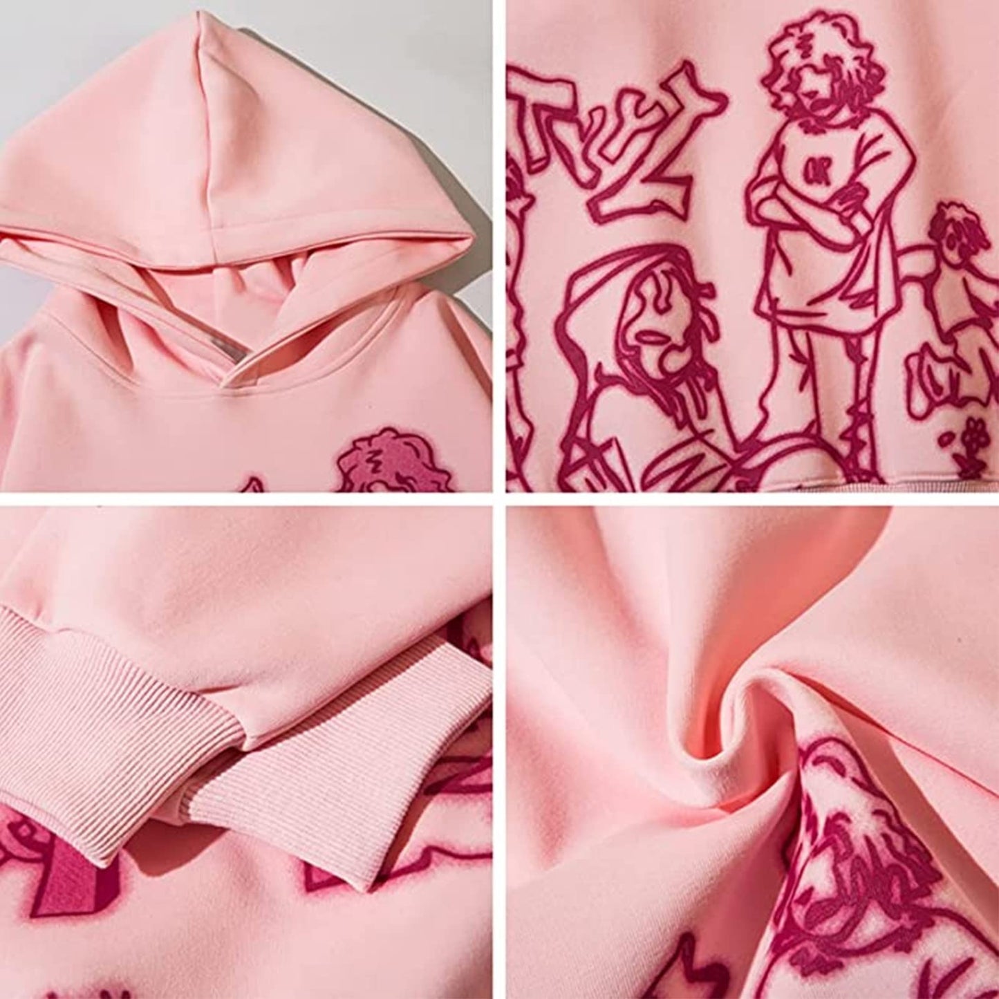 Aelfric Eden Mens Graphic Oversized Hoodie Cartoon Character Print Streetwear Casual hoodies y2k Hooded Sweatshirt