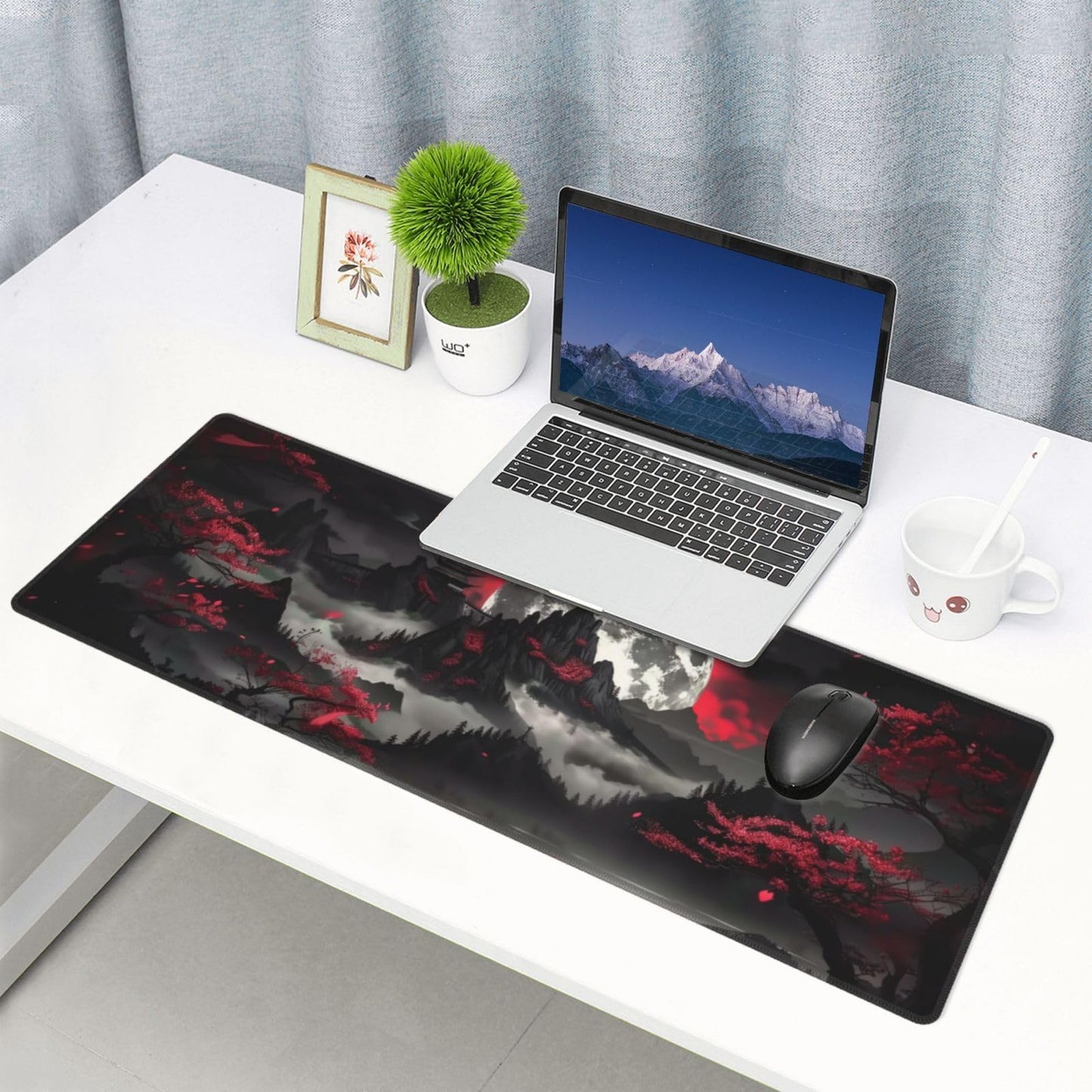 Japanese Mouse Pad, Large Japanese Desk Mat, XL Anime Gaming Keyboard Mat, Non-Slip Rubber Base, Big Extended Desk Protector for Home Office, 31.5”x11.8”