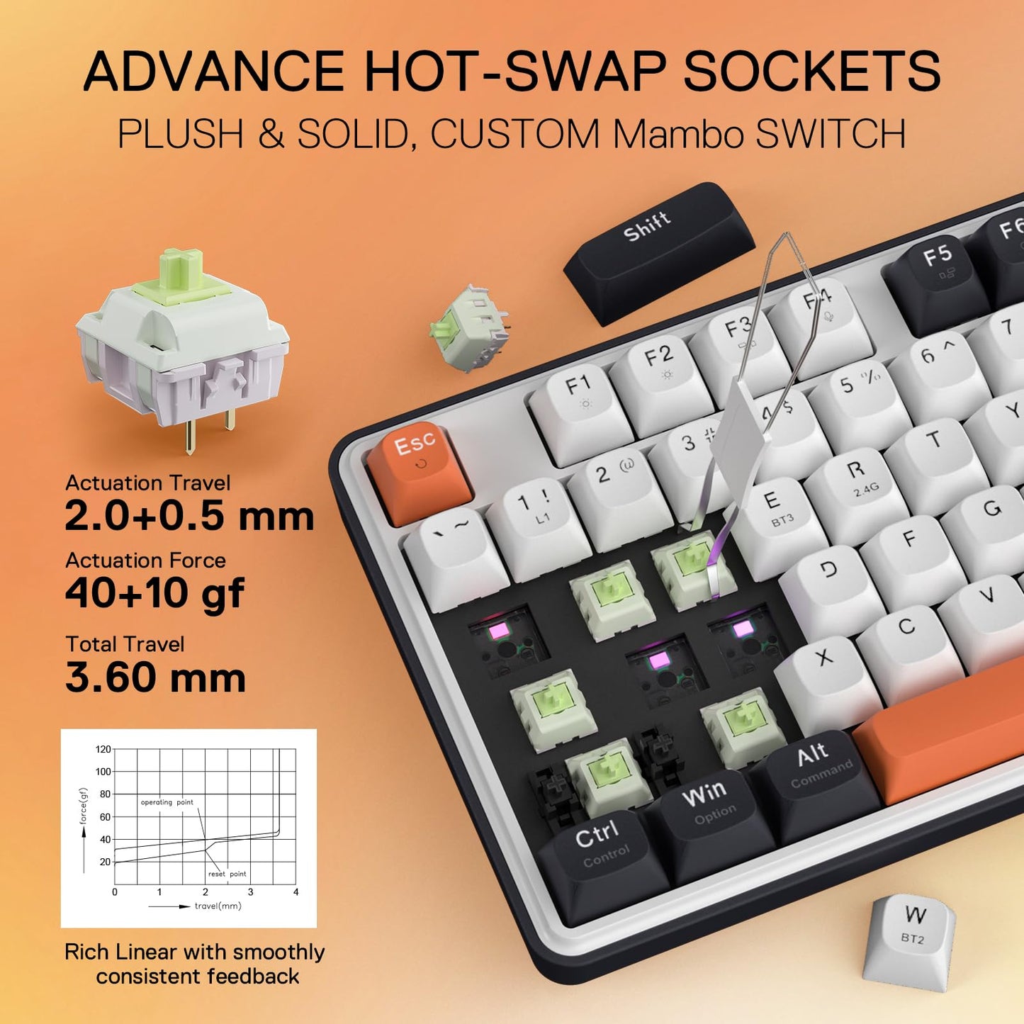Redragon K668 RGB Gaming Keyboard, 104 Keys + Extra 4 Hotkeys Wired Mechanical Keyboard w/Sound Absorbing Foams, Upgraded Hot-swappable Socket, Mixed Color Keycaps x 2 Sets, Red Switch
