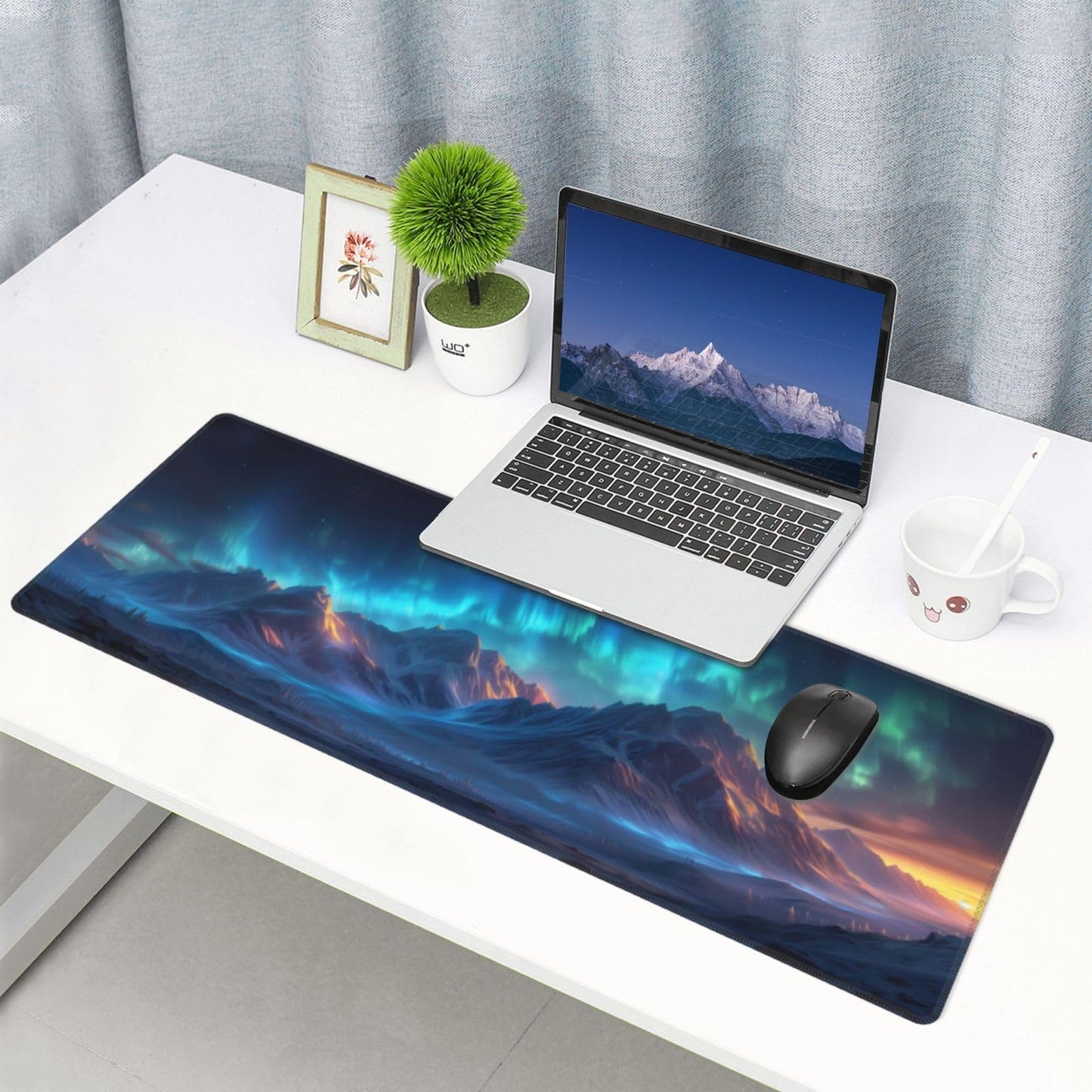 Japanese Mouse Pad, Large Japanese Desk Mat, XL Anime Gaming Keyboard Mat, Non-Slip Rubber Base, Big Extended Desk Protector for Home Office, 31.5”x11.8”