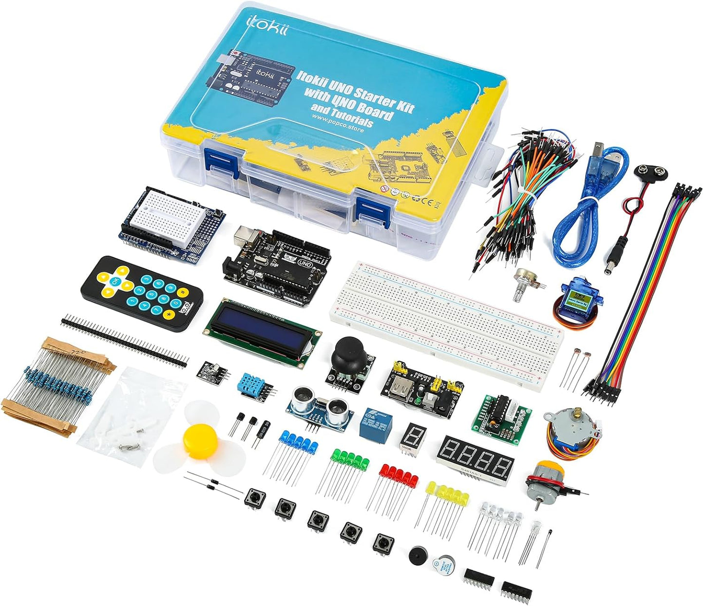 Uno R3 Starter Kit with Board Included. The Best Kit to Start in The Arduino World. for Beginners and Advanced Users. Use Arduino IDE for Setup. More Than 30 Components