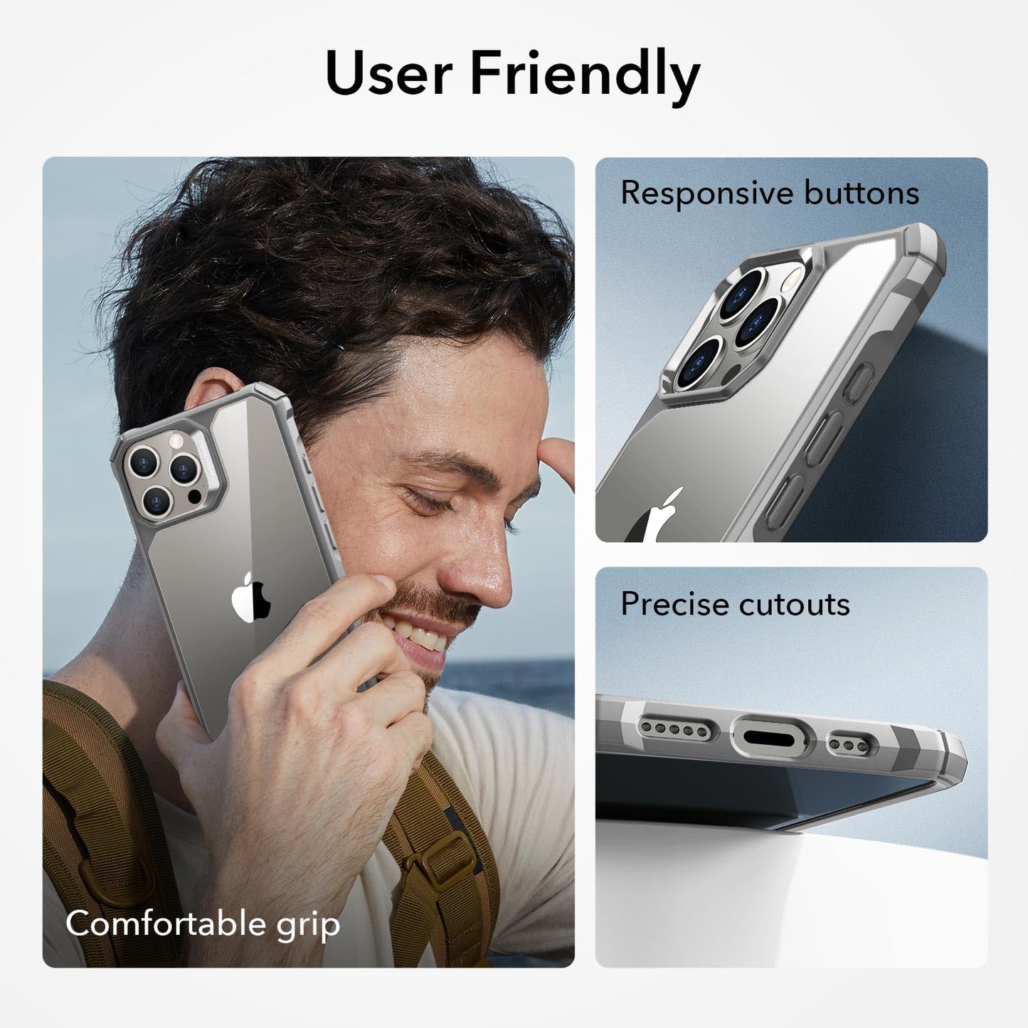 ESR Air Armor Case, Compatible with iPhone 13 Pro Max Case, Military-Grade Drop Protection, Shock-Absorbing Corners, Yellowing-Resistant Hard Back, Scratch Resistant, Clear