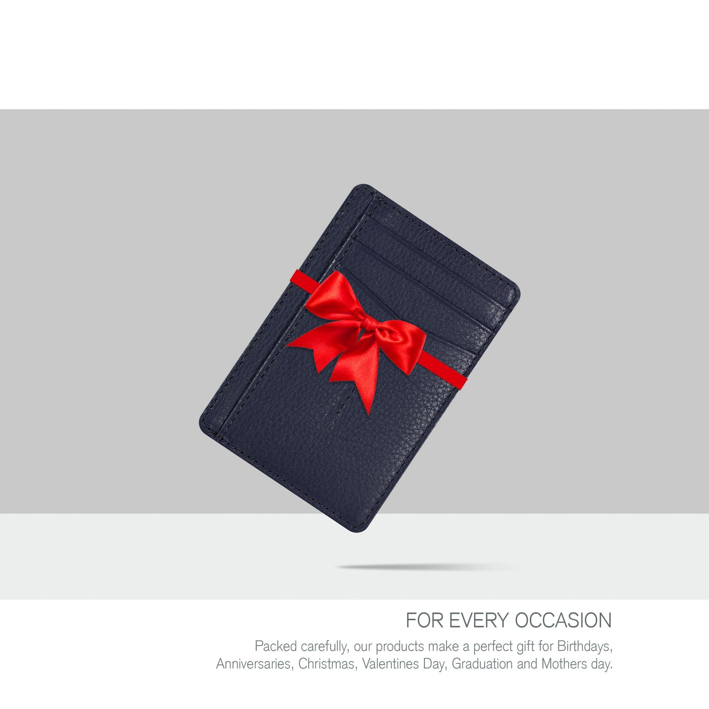 Leather Minimalist Wallet for Men & Women RFID Front Pocket Leather Card Holder Wallets