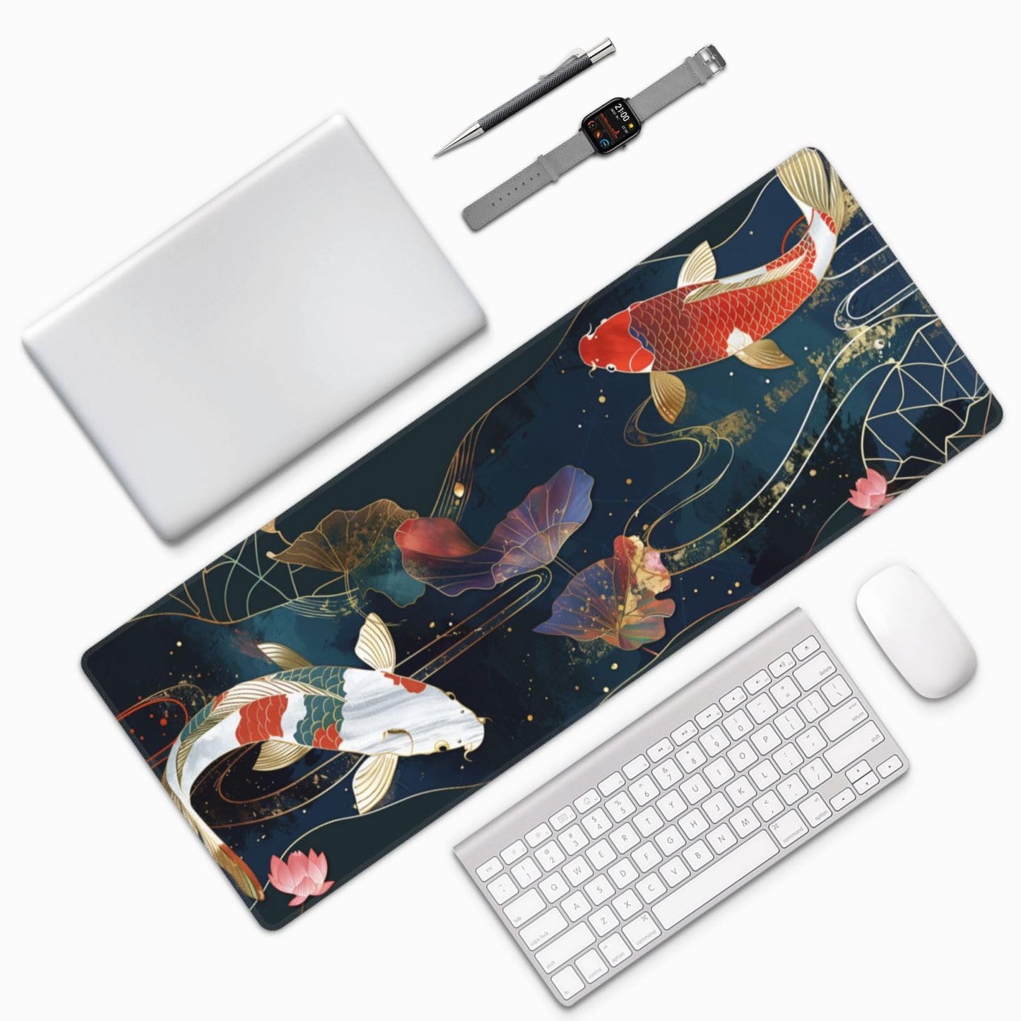 Japanese Mouse Pad, Large Japanese Desk Mat, XL Anime Gaming Keyboard Mat, Non-Slip Rubber Base, Big Extended Desk Protector for Home Office, 31.5”x11.8”