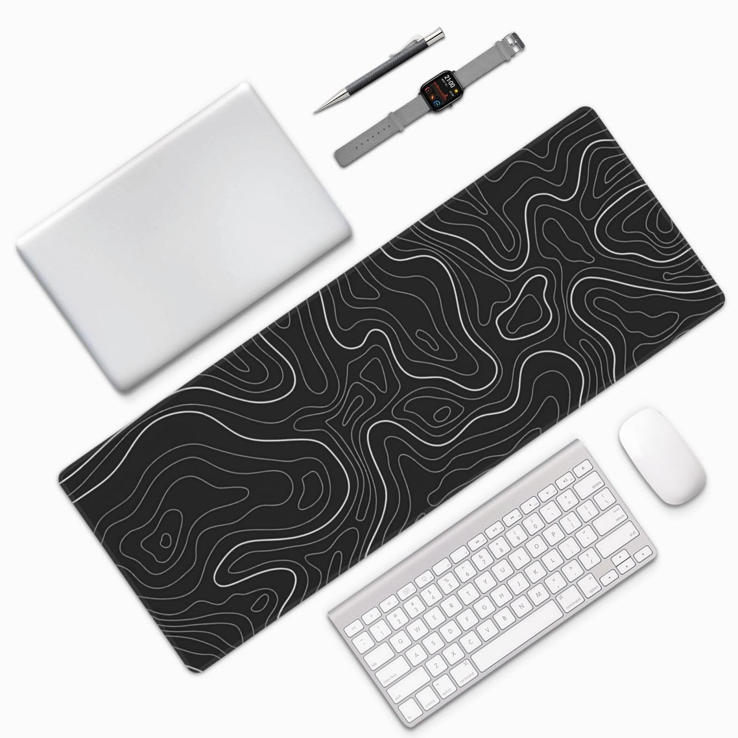 Japanese Mouse Pad, Large Japanese Desk Mat, XL Anime Gaming Keyboard Mat, Non-Slip Rubber Base, Big Extended Desk Protector for Home Office, 31.5”x11.8”