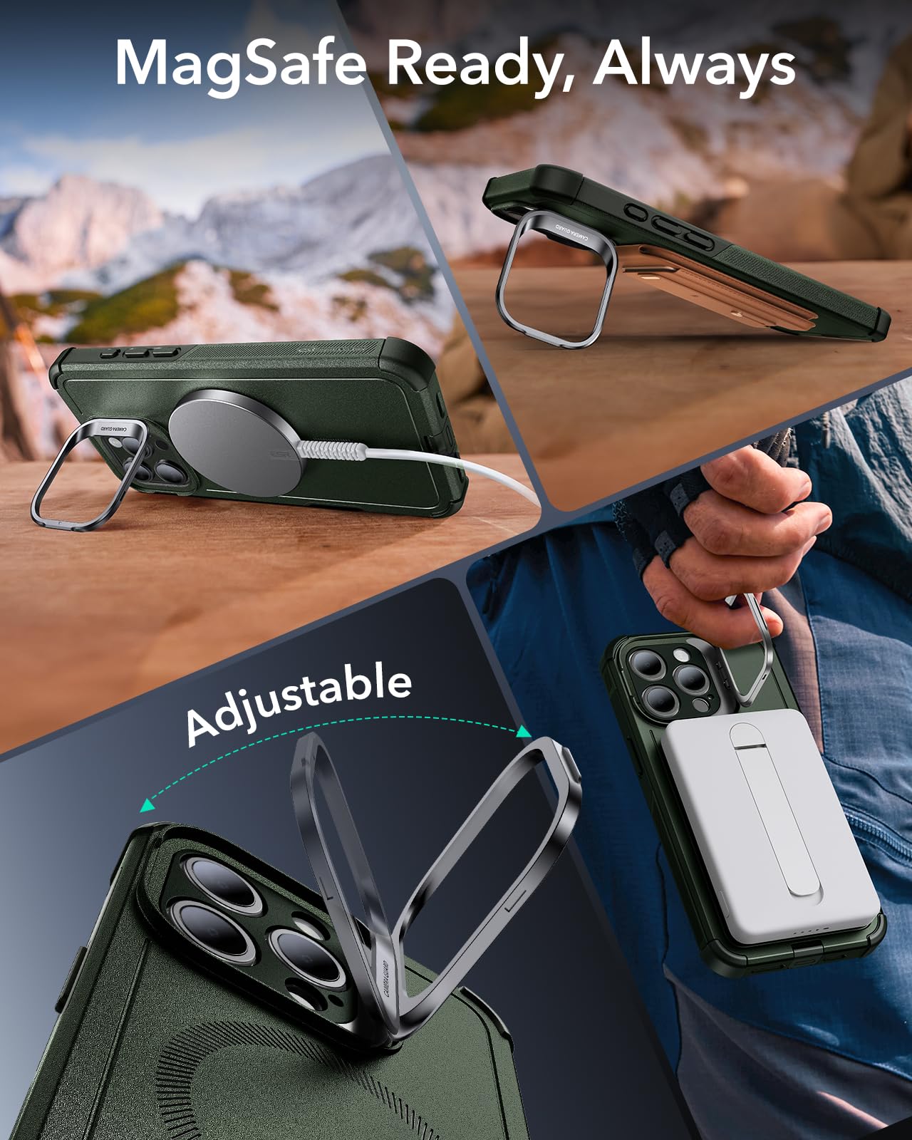 ESR Air Armor Case, Compatible with iPhone 13 Pro Max Case, Military-Grade Drop Protection, Shock-Absorbing Corners, Yellowing-Resistant Hard Back, Scratch Resistant, Clear