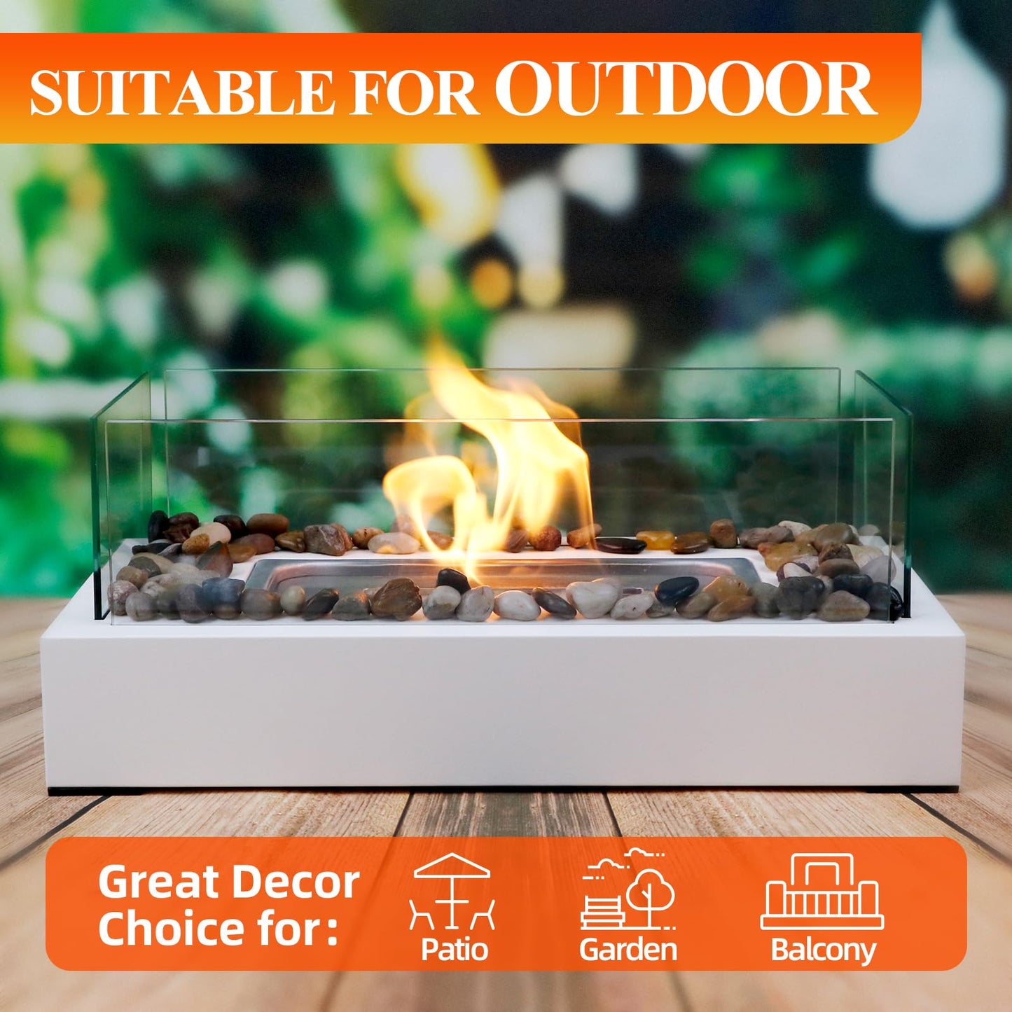 2024 New Tabletop Fire Pit,Woodgrain Portable Table Top Firepit Outdoor Indoor Table top Fireplace Smores Maker for Family Dinner Party Patio Balcony Backyard Housewarming Table Decor