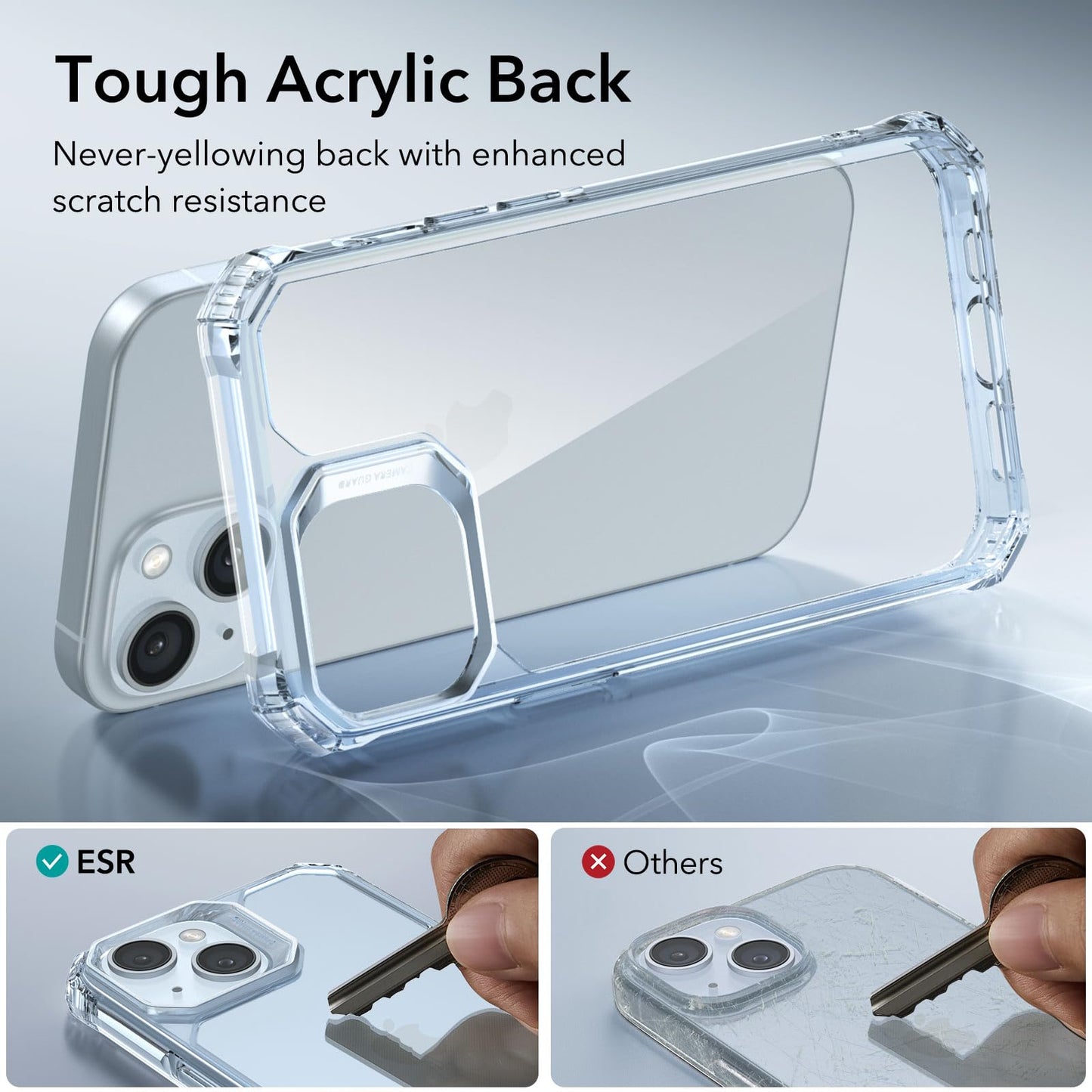 ESR Air Armor Case, Compatible with iPhone 13 Pro Max Case, Military-Grade Drop Protection, Shock-Absorbing Corners, Yellowing-Resistant Hard Back, Scratch Resistant, Clear