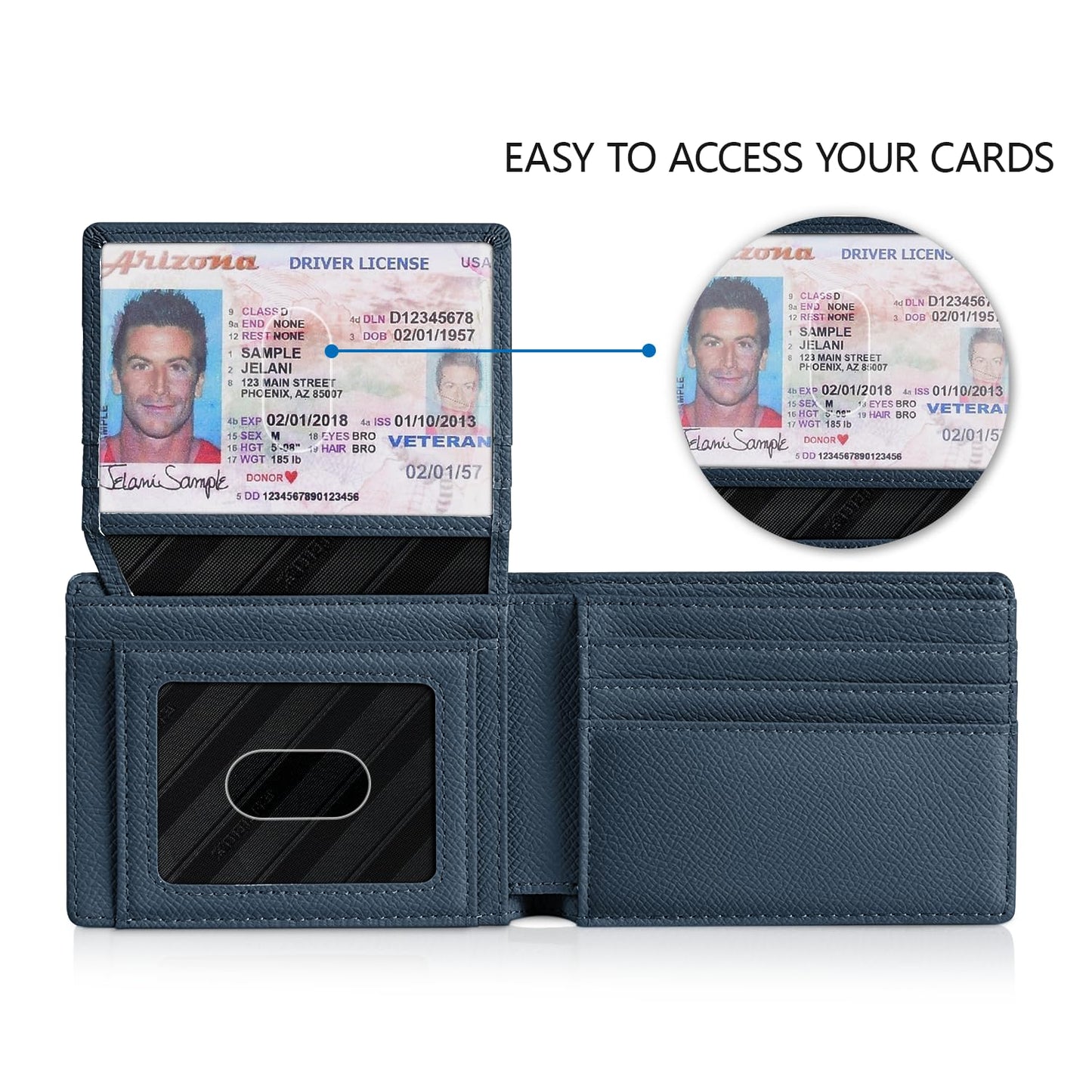 RUNBOX Wallet for Men Slim Rfid Leather 2 ID Window With Gift Box