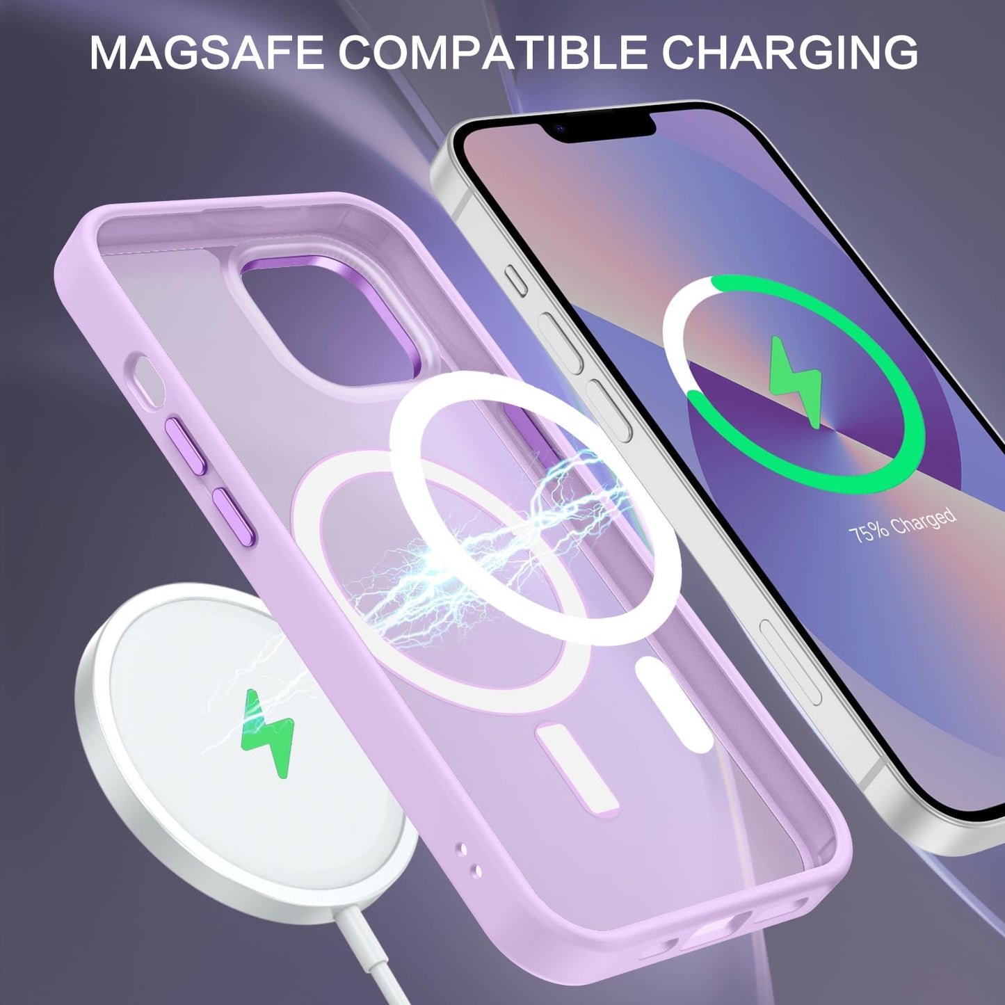 BENTOBEN Magnetic for iPhone 13 Case & iPhone 14 Case [Compatible with Magsafe] Translucent Matte Phone Case iPhone 13/14 Slim Fit Shockproof Women Men Protective Cover for iPhone 13/14 6.1", Hot Pink
