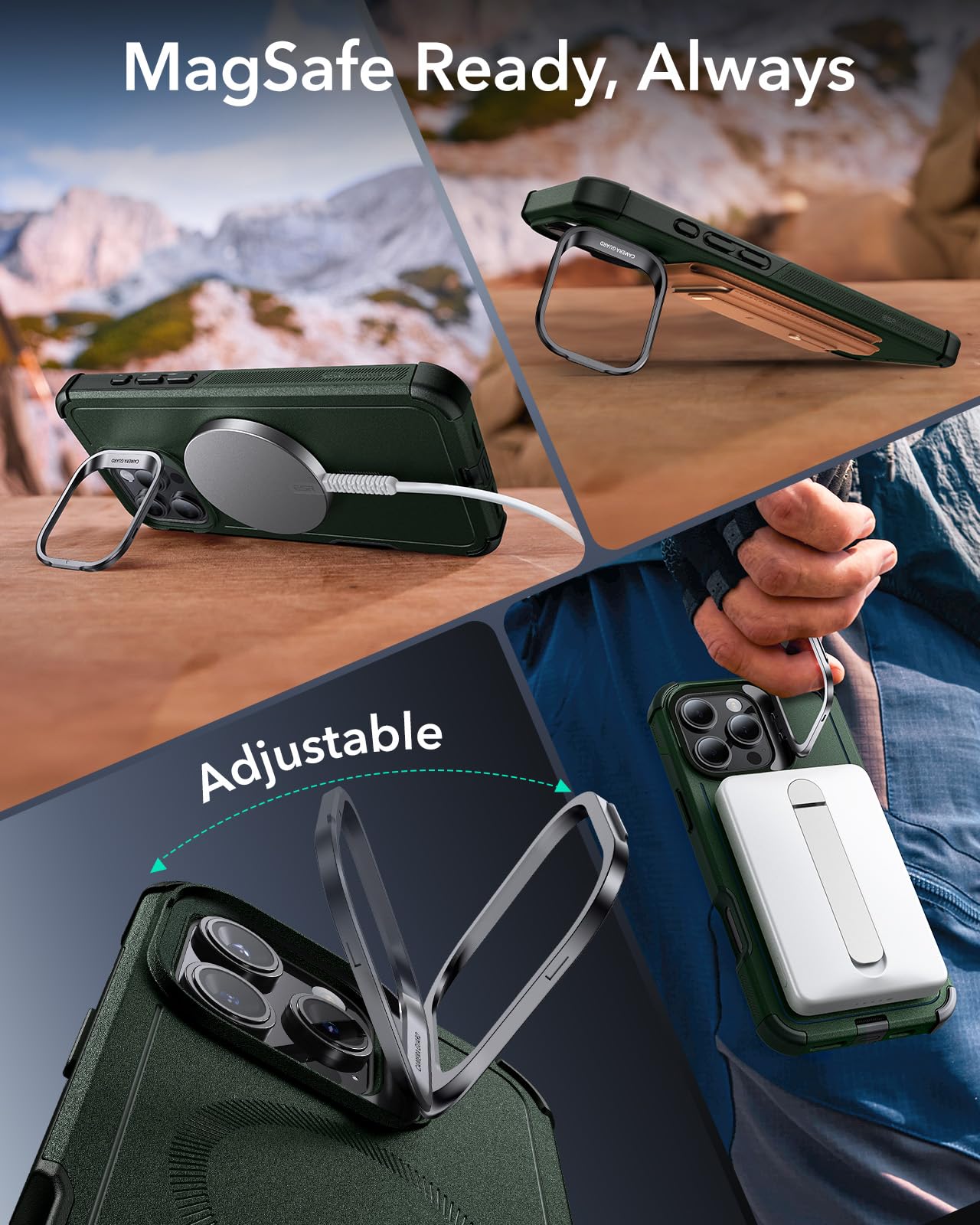 ESR Air Armor Case, Compatible with iPhone 13 Pro Max Case, Military-Grade Drop Protection, Shock-Absorbing Corners, Yellowing-Resistant Hard Back, Scratch Resistant, Clear