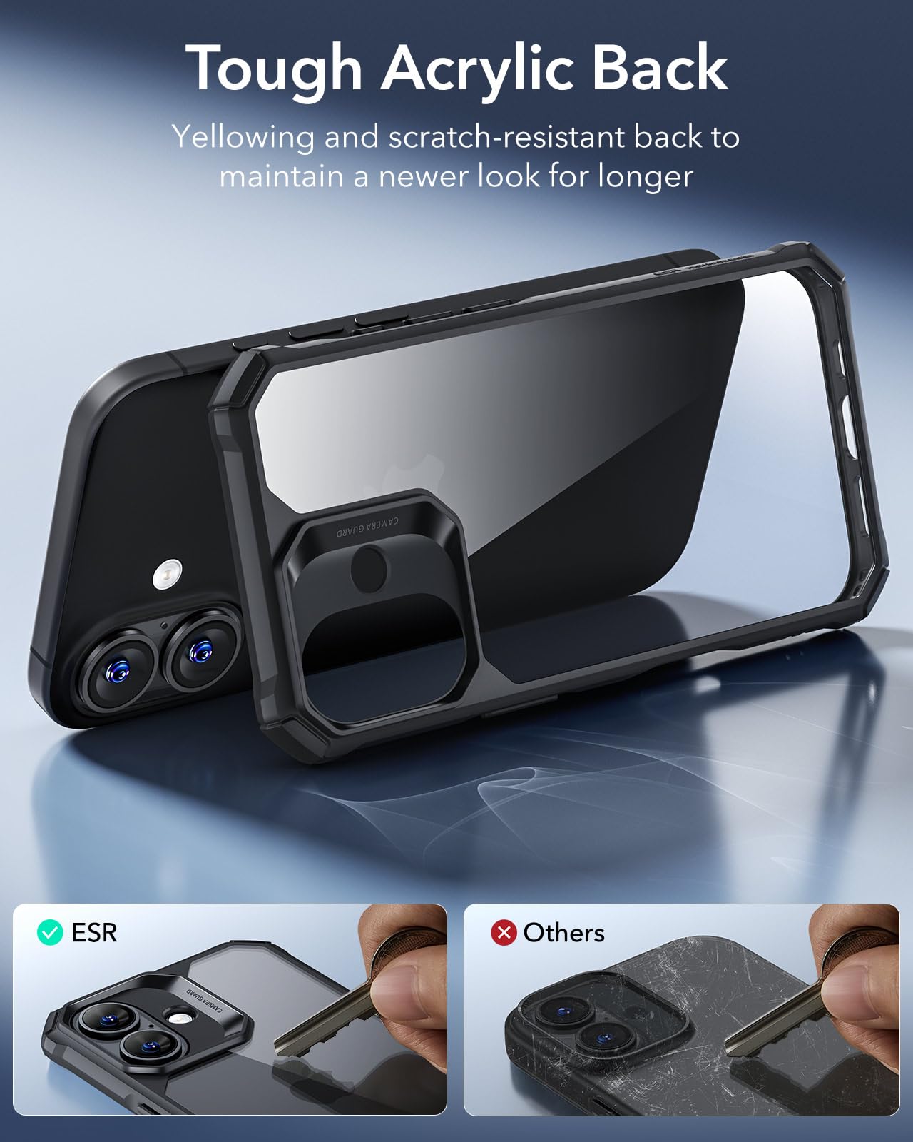 ESR Air Armor Case, Compatible with iPhone 13 Pro Max Case, Military-Grade Drop Protection, Shock-Absorbing Corners, Yellowing-Resistant Hard Back, Scratch Resistant, Clear