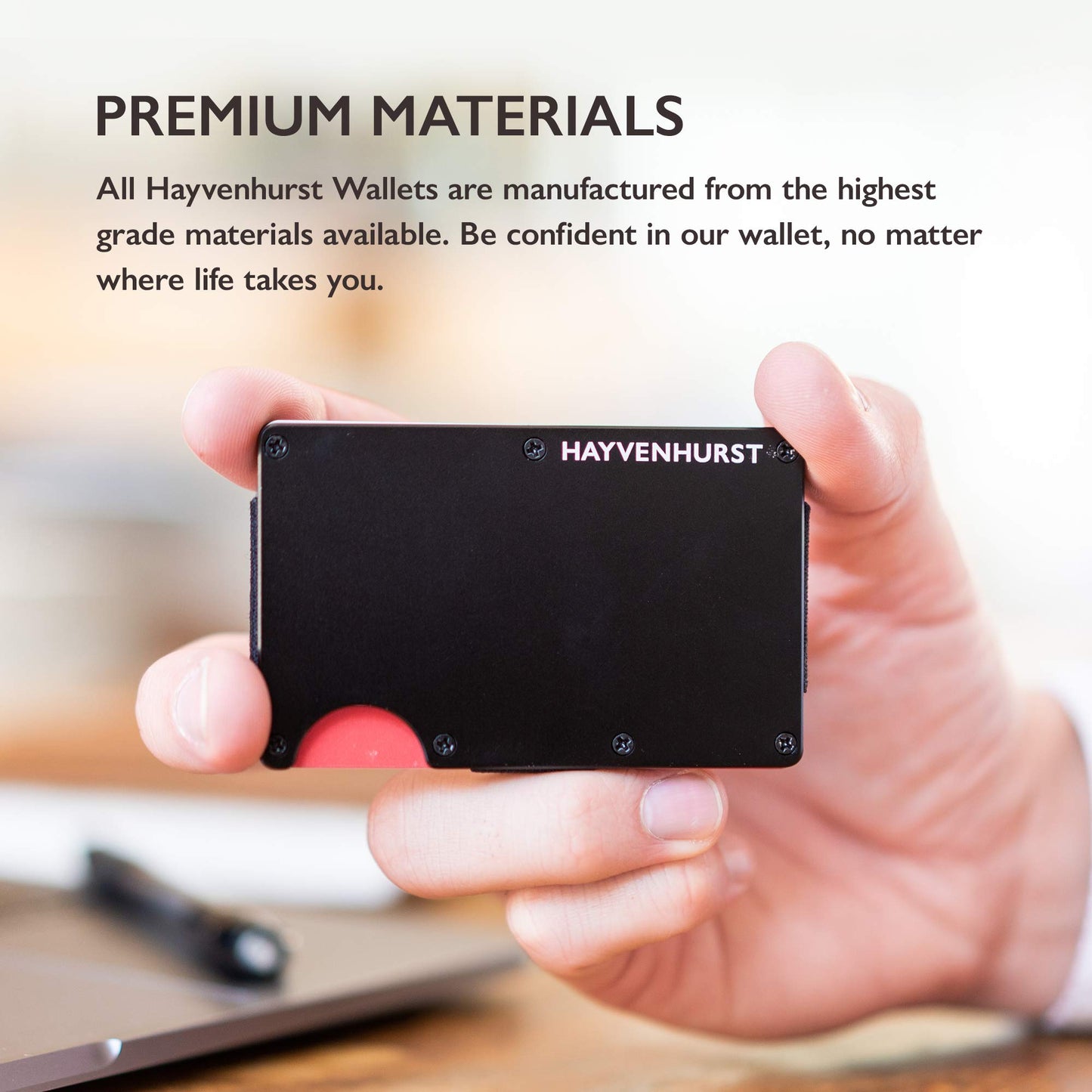 Hayvenhurst Wallet For Men - Reinvented Design Men's Wallet - Slim, Minimalistic & Seamless, Blocks RFID Scanners, Holds 12 Cards & Has a Money Clip (Carbon Fiber)