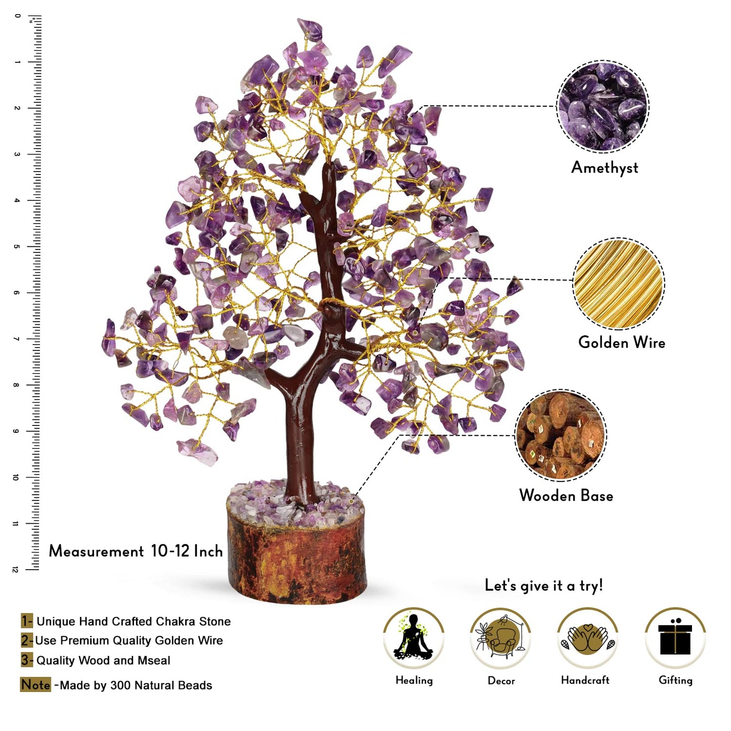 Seven Chakra Tree - Crystal Tree for Postive Energy - 7 Chakra Tree Of Life - Chakra Tree - Feng Shui Energy Crystals - Gemstone Tree - Fengshui Decor - Crystal Gifts - Housewarming Gift for Women