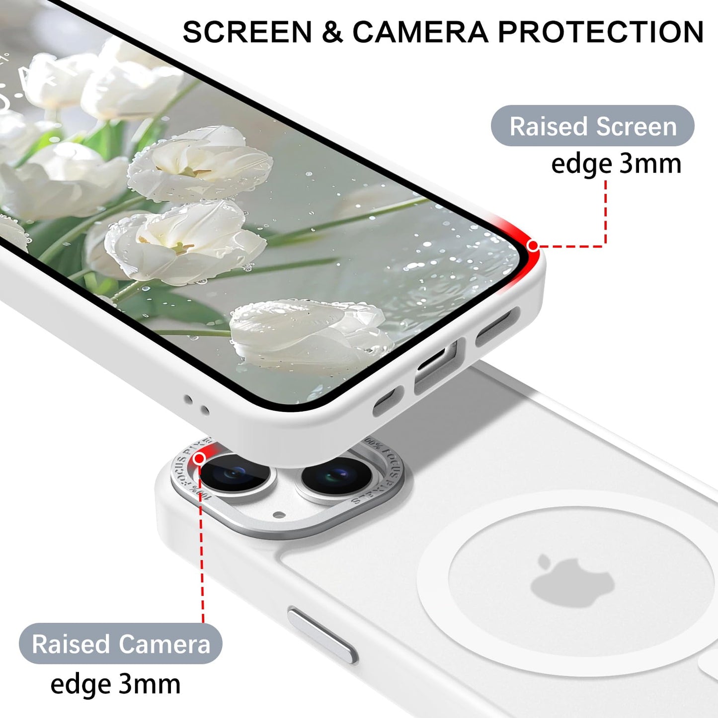 BENTOBEN Magnetic for iPhone 13 Case & iPhone 14 Case [Compatible with Magsafe] Translucent Matte Phone Case iPhone 13/14 Slim Fit Shockproof Women Men Protective Cover for iPhone 13/14 6.1", Hot Pink